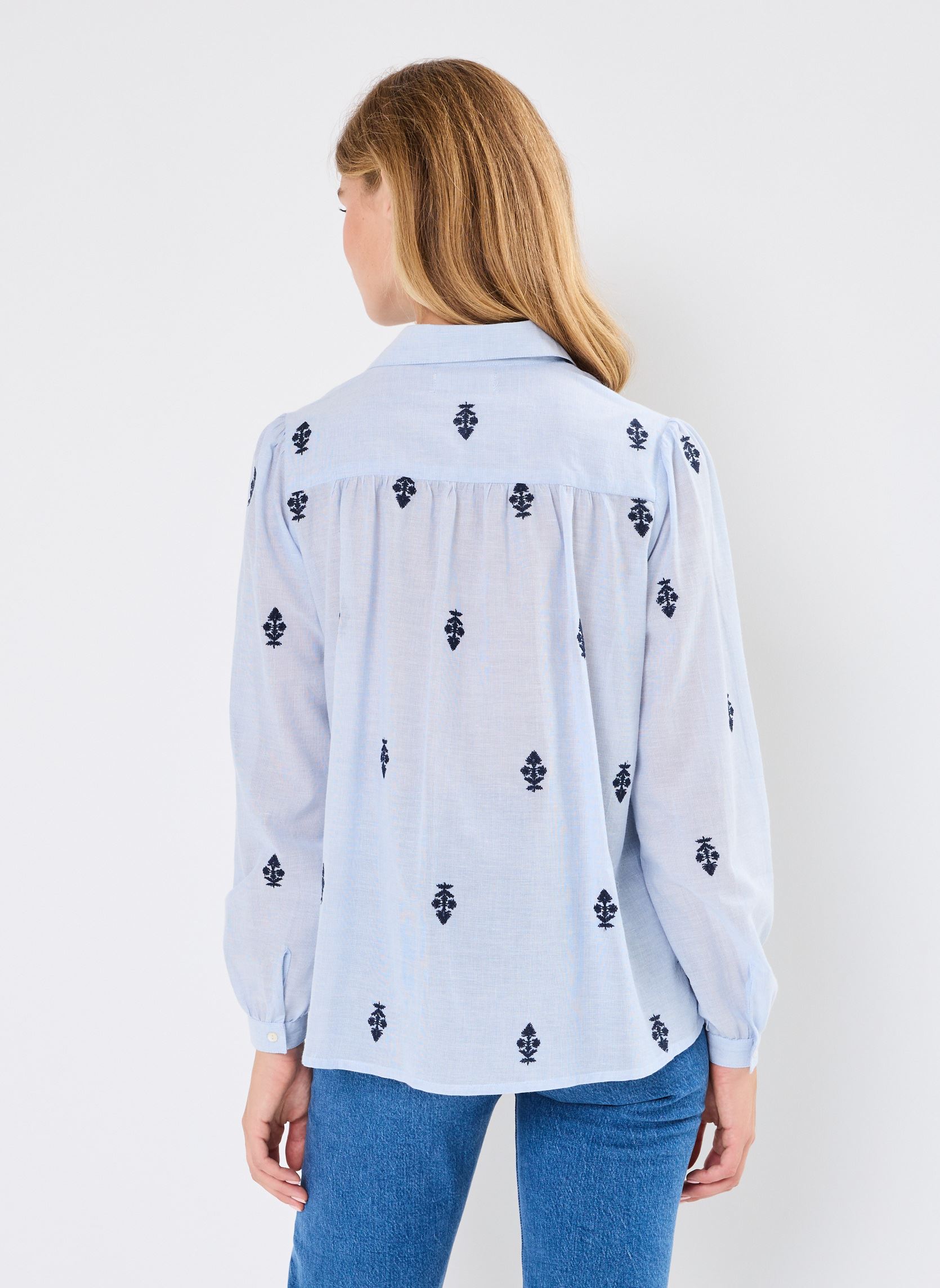 Langarm-Hemden MARIANNE damen blau Maison Hotel Langarm-Hemden MARIANNE damen blau LIGHT OXFORD