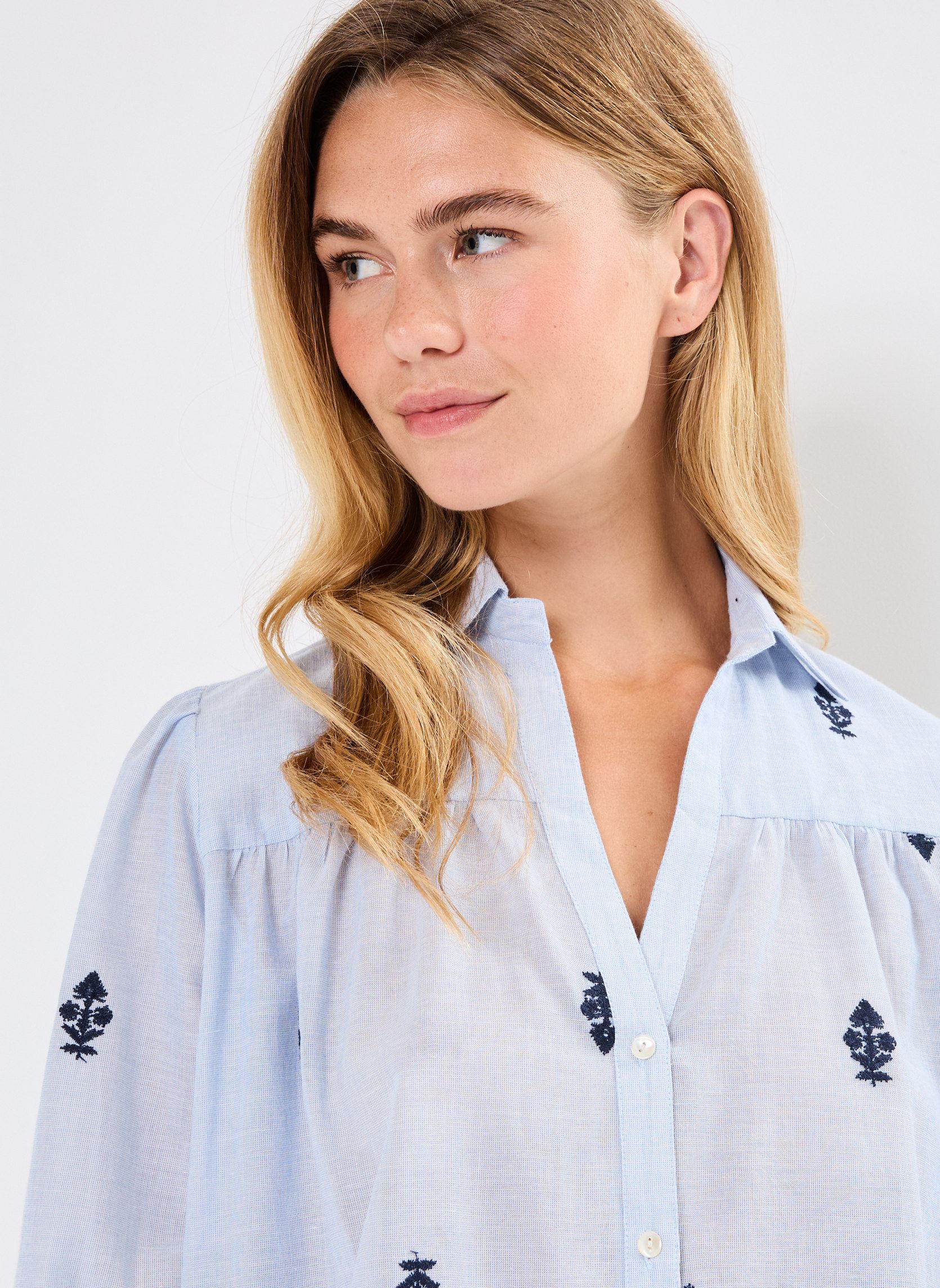Langarm-Hemden MARIANNE damen blau Maison Hotel Langarm-Hemden MARIANNE damen blau LIGHT OXFORD