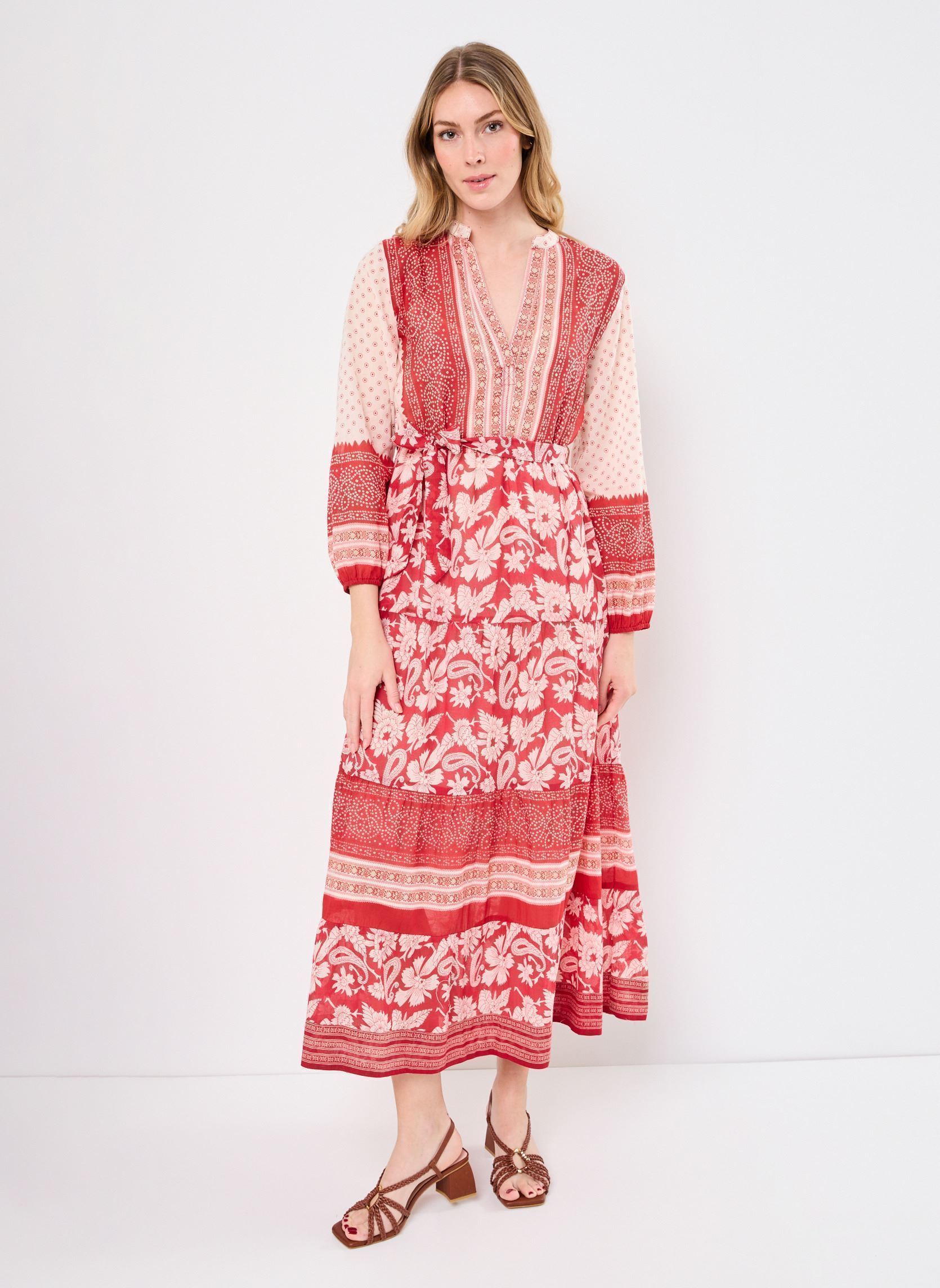 Lange Kleider MACARENA damen rot Maison Hotel Lange Kleider MACARENA damen rot SANGRIA