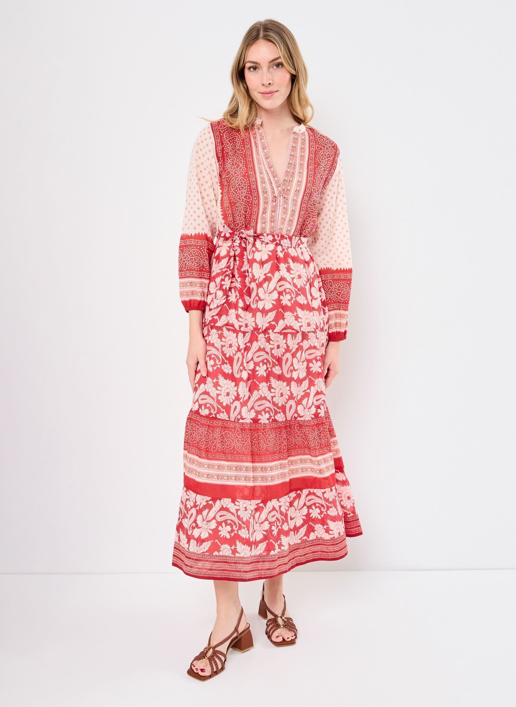 Lange Kleider MACARENA damen rot Maison Hotel Lange Kleider MACARENA damen rot SANGRIA