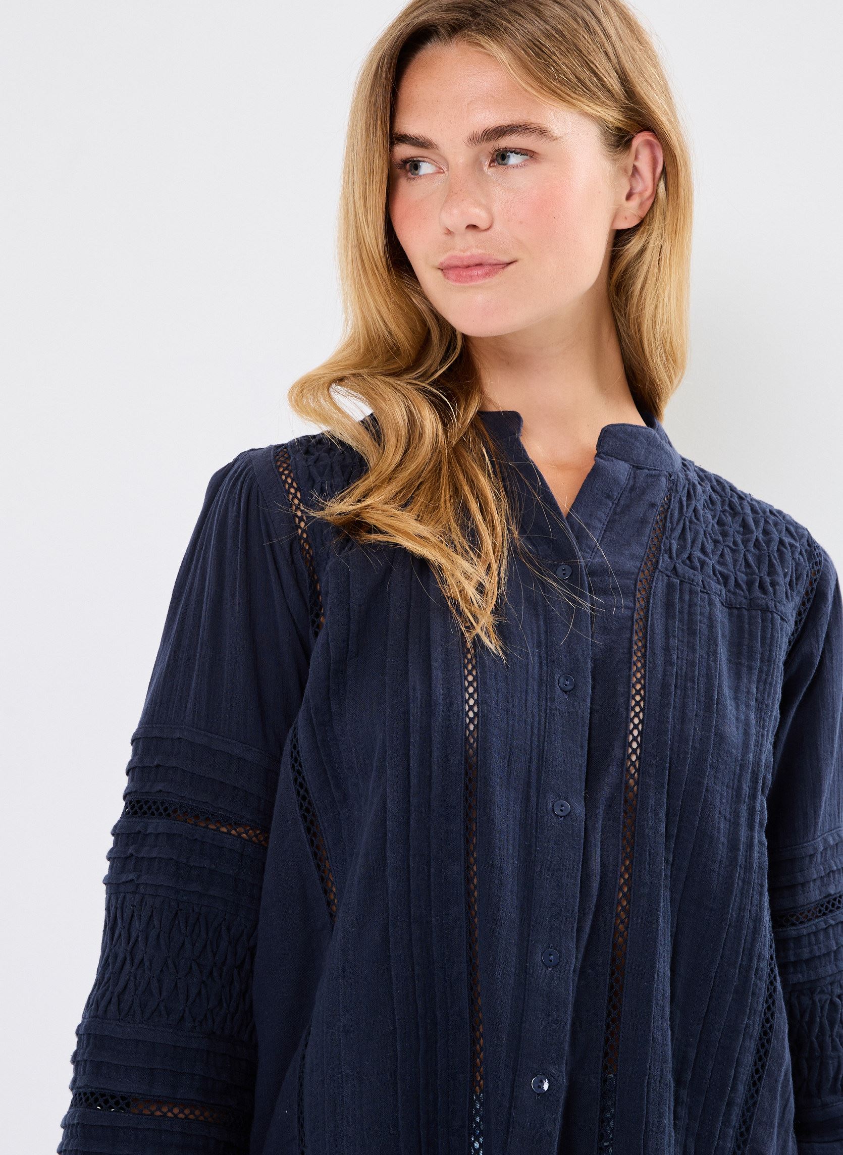 Blouses manches longues ANGELA femme bleu Maison Hotel Blouses manches longues ANGELA femme bleu Navy