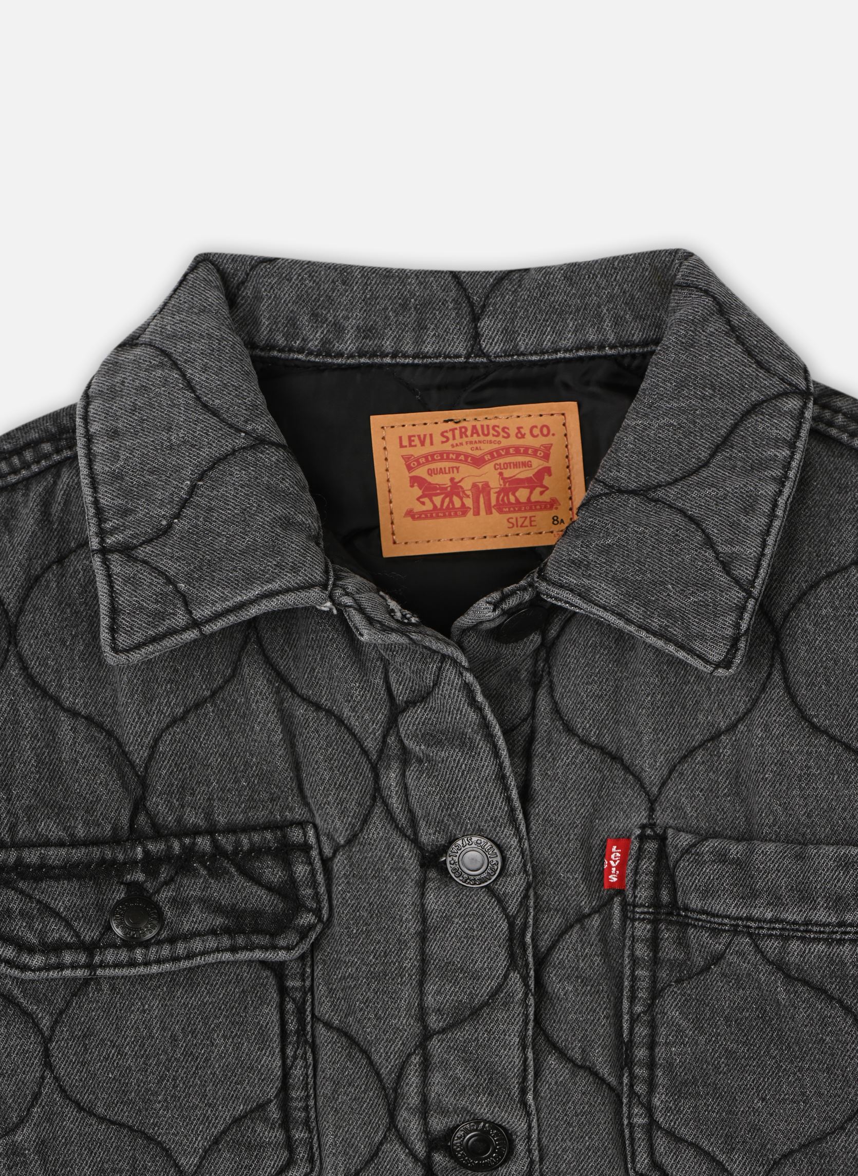 Piumini Levi's Quilted Trucker Jacket bambina blu Levi's Kids Piumini Levi's Quilted Trucker Jacket bambina blu Far Far Away