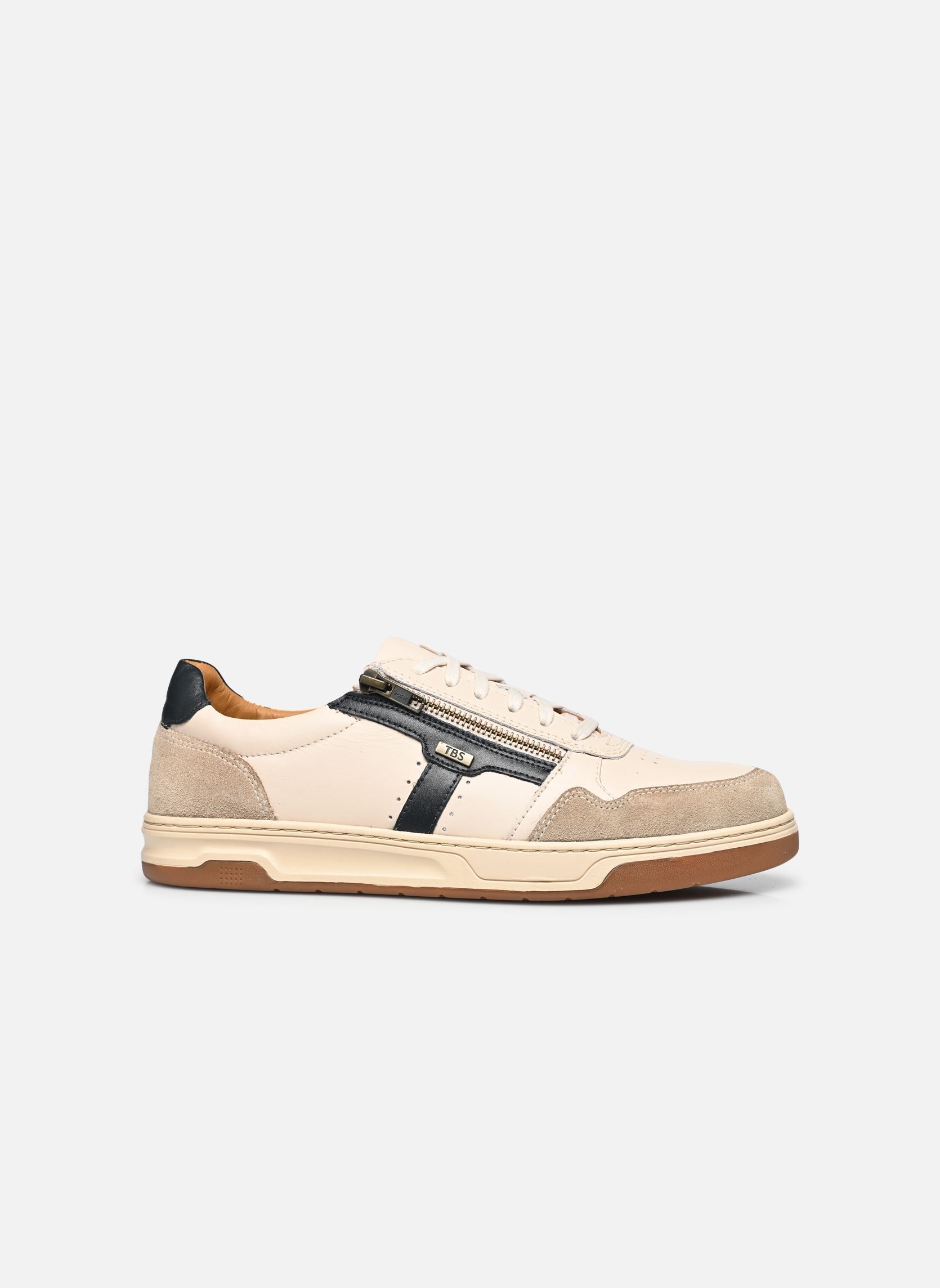 Niedrige Sneaker Theozip herren beige TBS Niedrige Sneaker Theozip herren beige CREME + MARINE