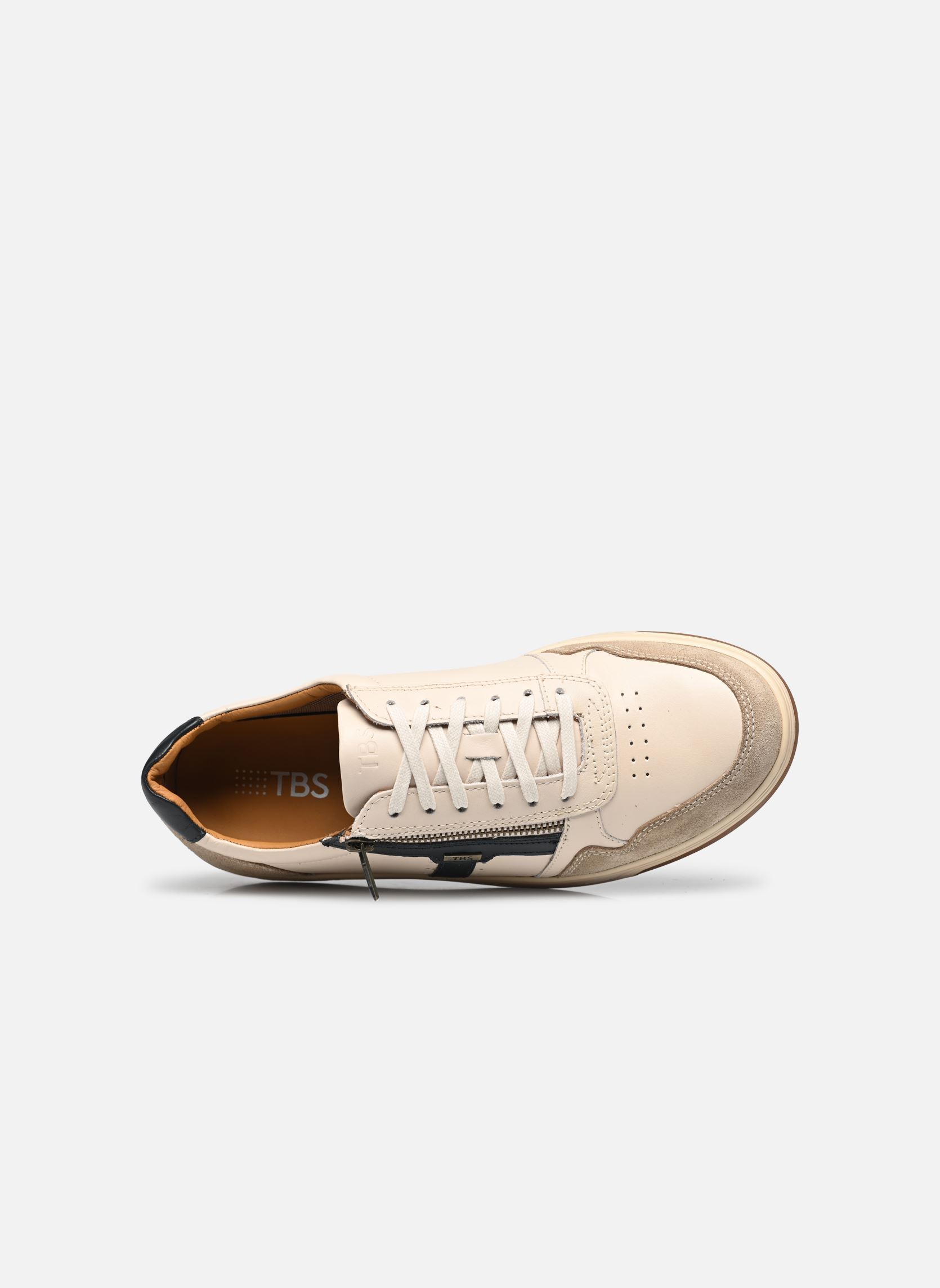 Niedrige Sneaker Theozip herren beige TBS Niedrige Sneaker Theozip herren beige CREME + MARINE