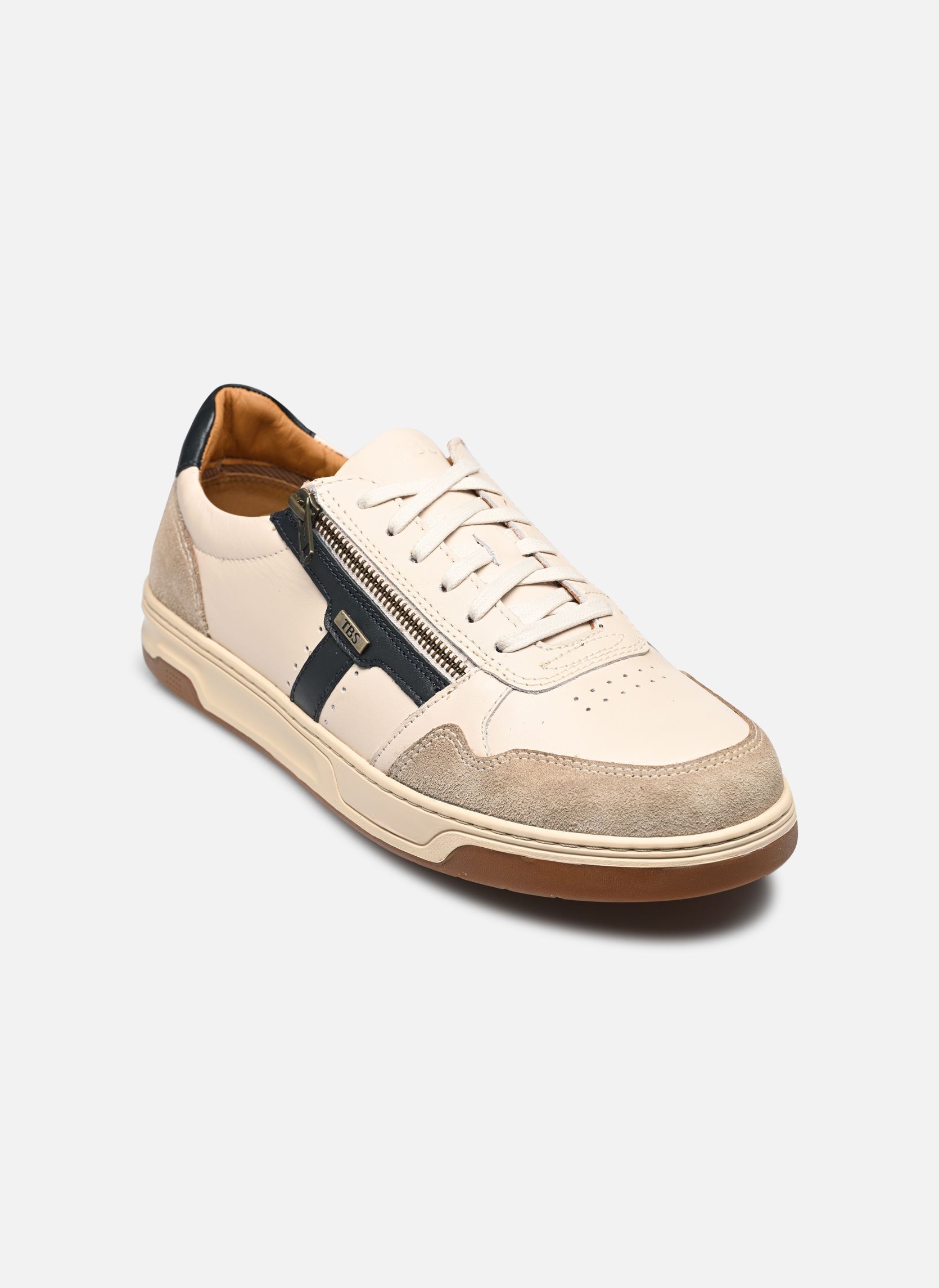 Niedrige Sneaker Theozip herren beige TBS Niedrige Sneaker Theozip herren beige CREME + MARINE