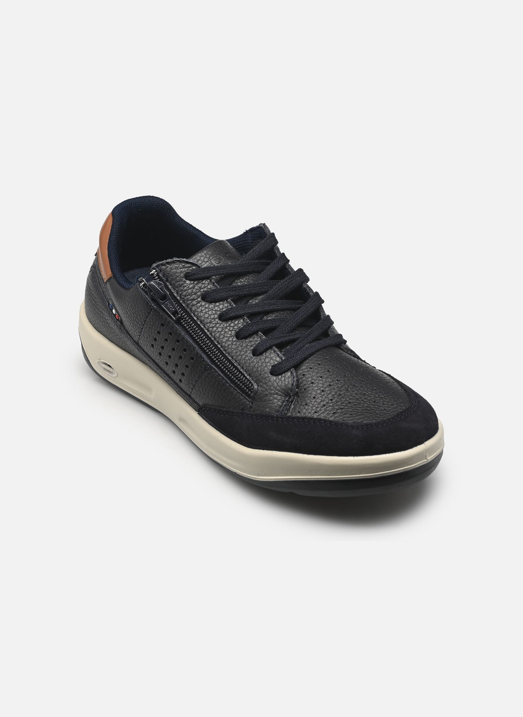 Niedrige Sneaker Allzipp herren blau TBS Made in France Niedrige Sneaker Allzipp herren blau MARINE + COGNAC