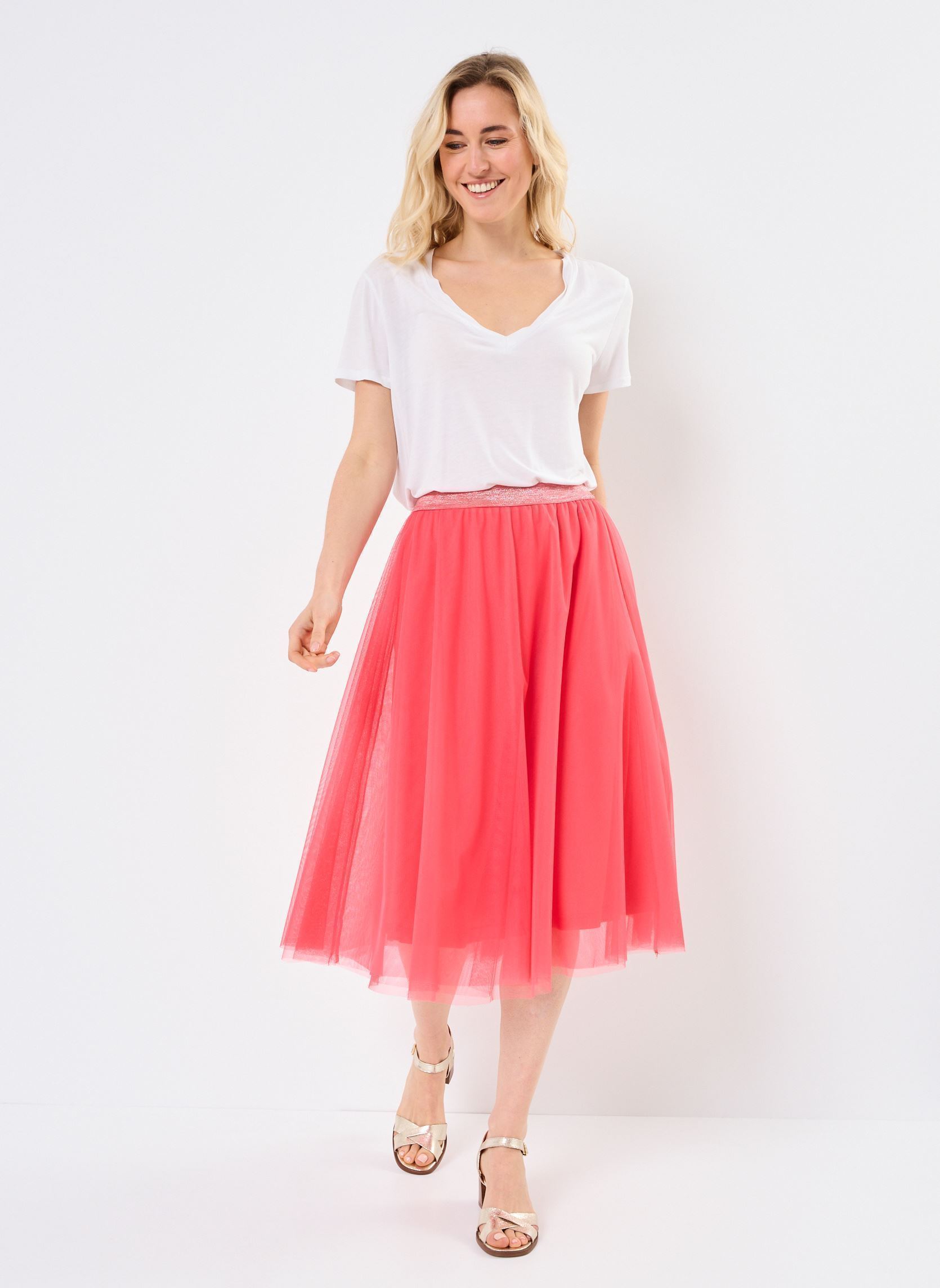 Midi-Röcke NUEA SKIRT damen rosa Nümph Midi-Röcke NUEA SKIRT damen rosa Geranium