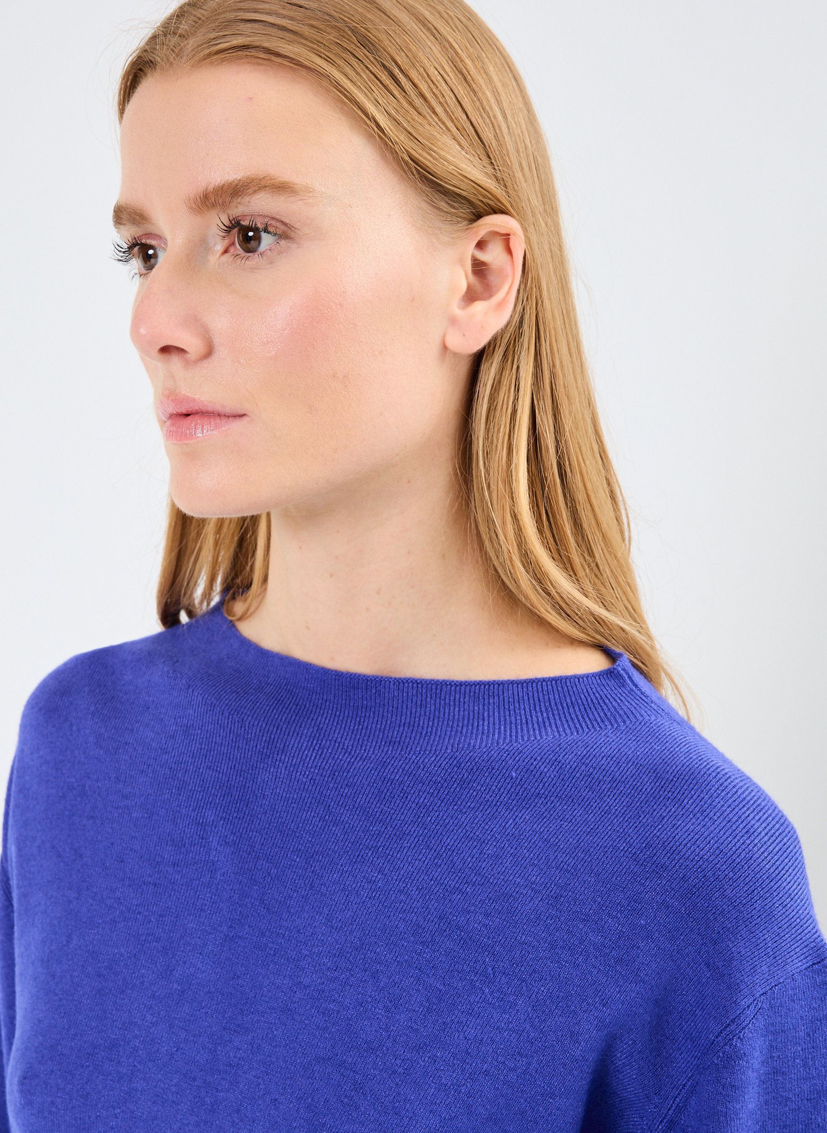 Pullover NUCARMA CROP PULLOVER damen blau Nümph Pullover NUCARMA CROP PULLOVER damen blau Clematis blue