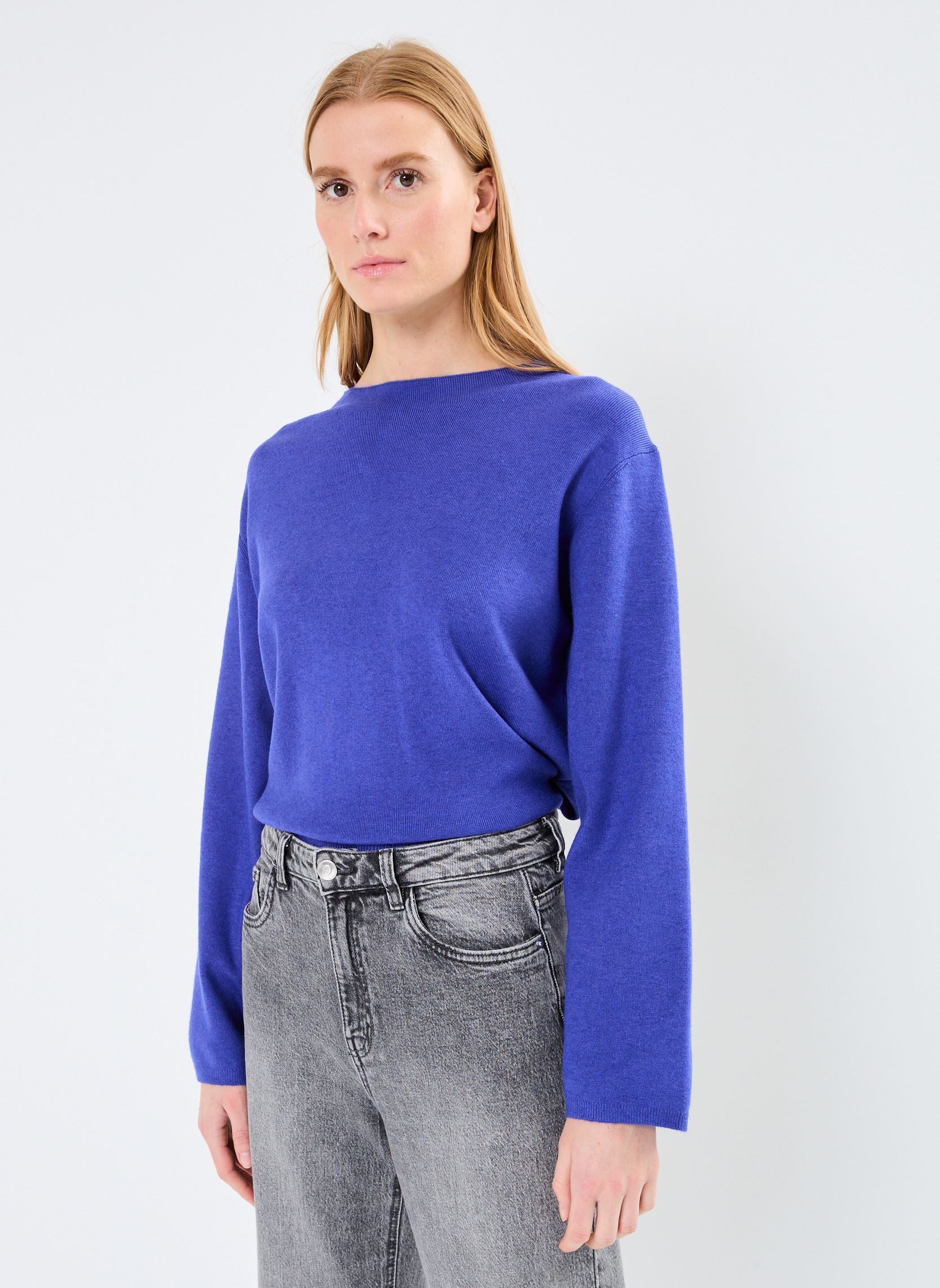 Pullover NUCARMA CROP PULLOVER damen blau Nümph Pullover NUCARMA CROP PULLOVER damen blau Clematis blue
