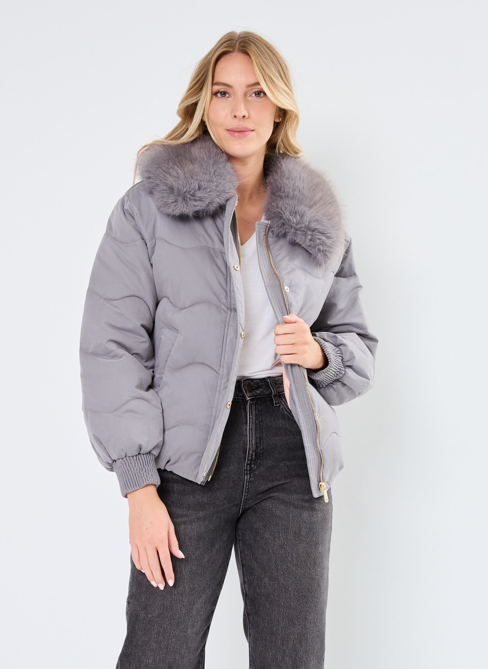 Daunenjacken NUHURDA JACKET damen grau Nümph Daunenjacken NUHURDA JACKET damen grau December Sky