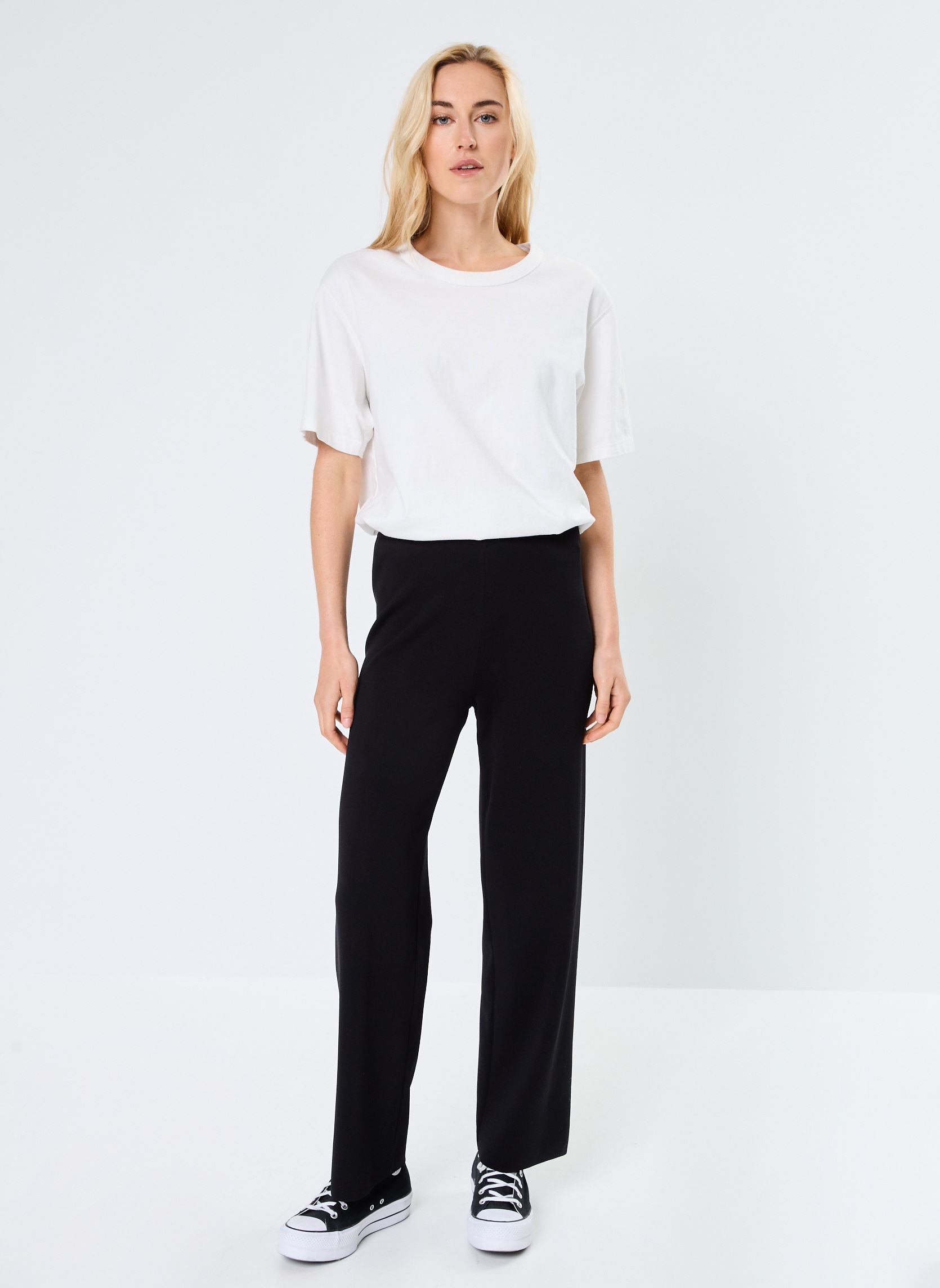 Wijde broeken NUNILLI PANTS dames zwart Nümph Wijde broeken NUNILLI PANTS dames zwart Caviar