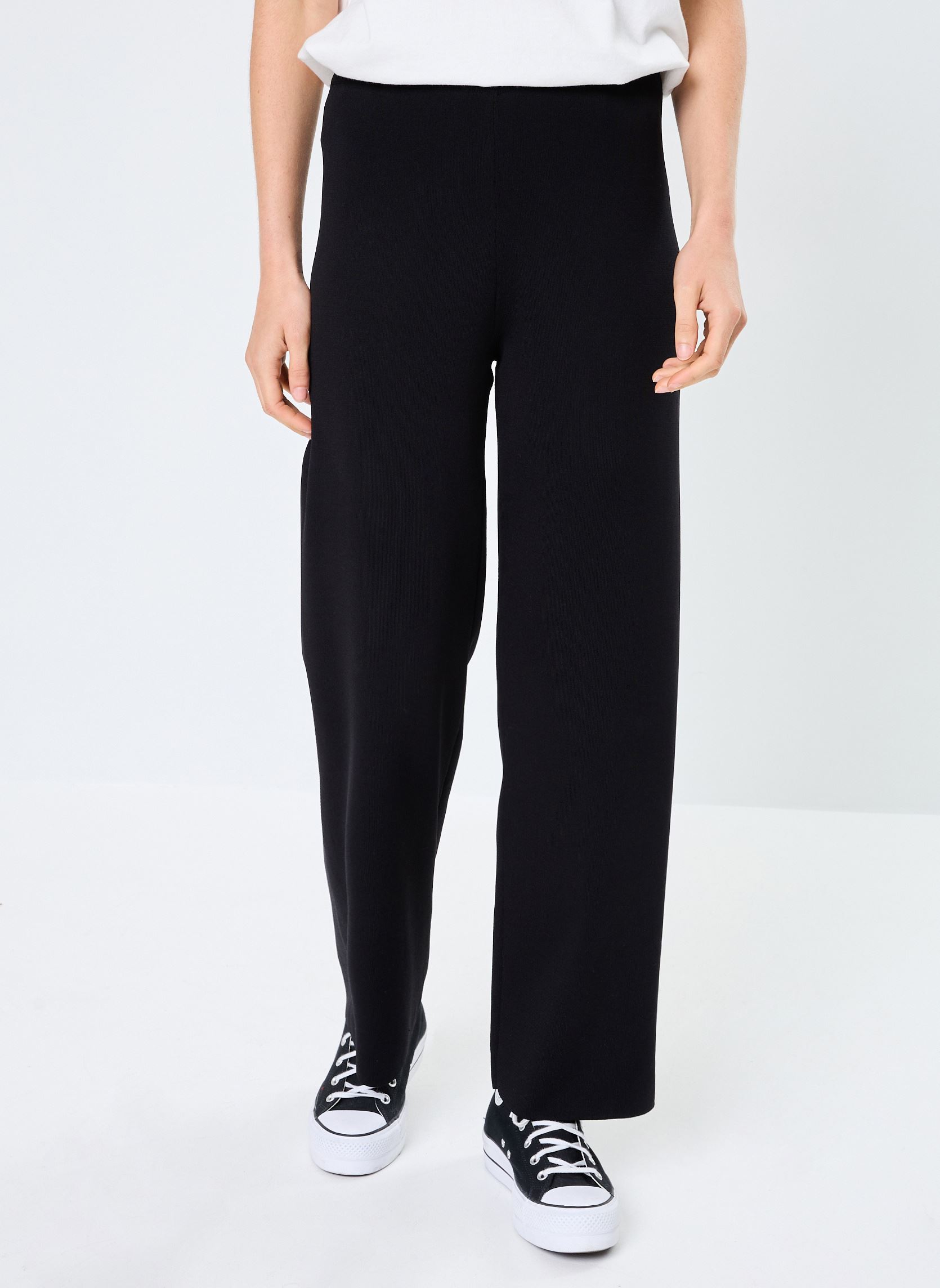 Wijde broeken NUNILLI PANTS dames zwart Nümph Wijde broeken NUNILLI PANTS dames zwart Caviar