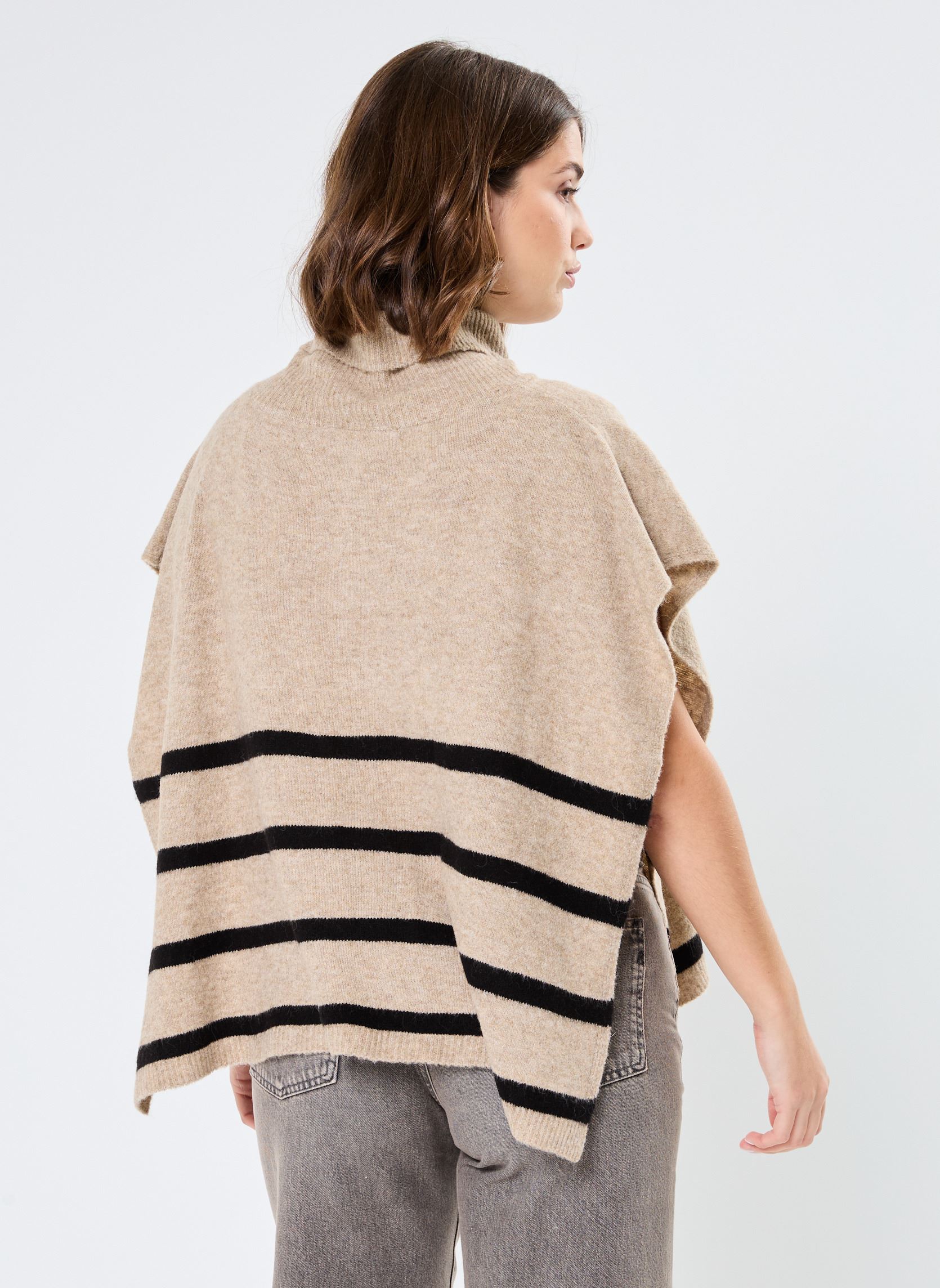 Pulls NUNEMBA ROLLNECK PONCHO femme beige Nümph Pulls NUNEMBA ROLLNECK PONCHO femme beige Tiger´s Eye