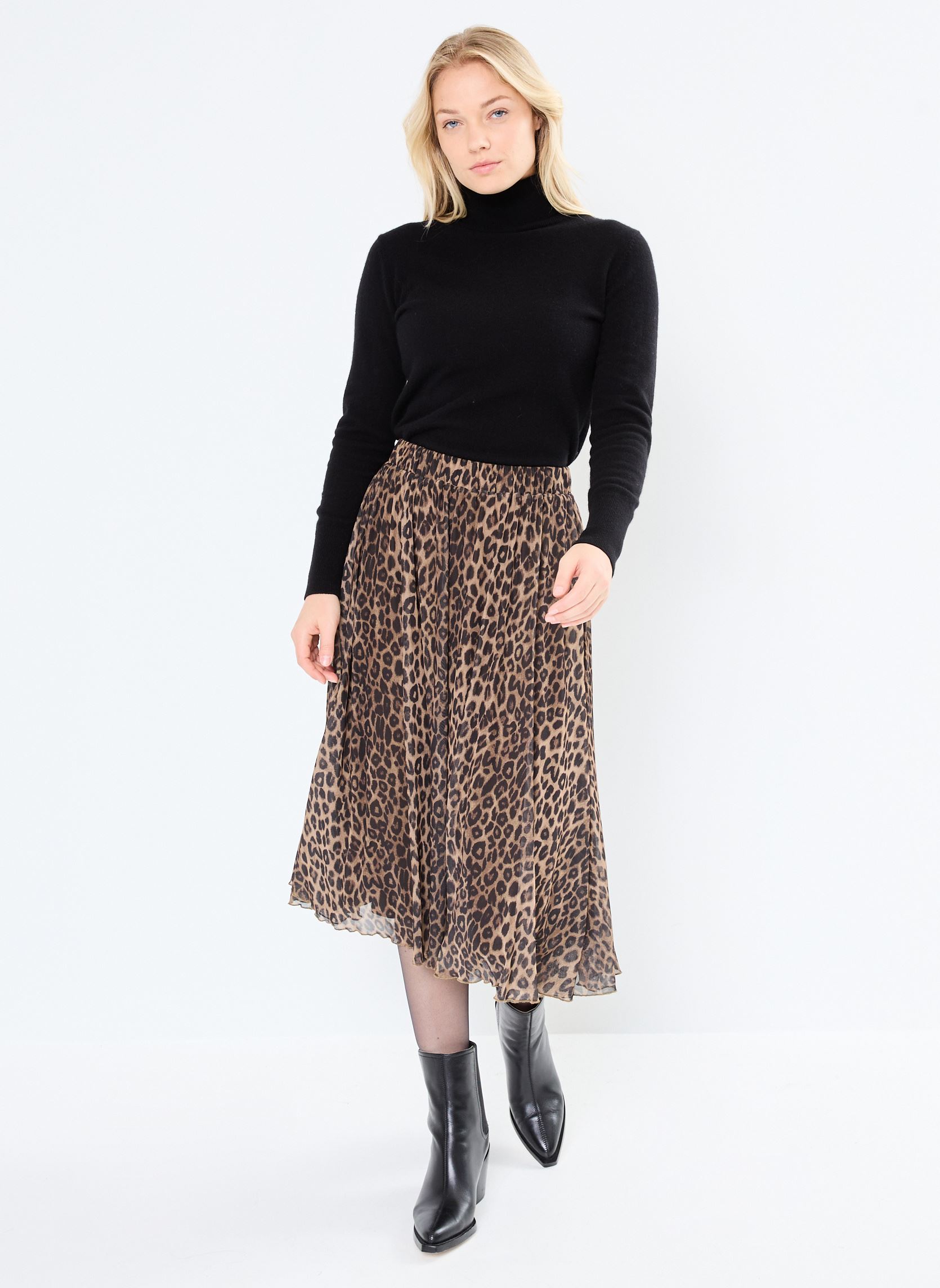 Jupes mi-longues NULEONA MESH SKIRT femme marron Nümph Jupes mi-longues NULEONA MESH SKIRT femme marron TIGER´S EYE
