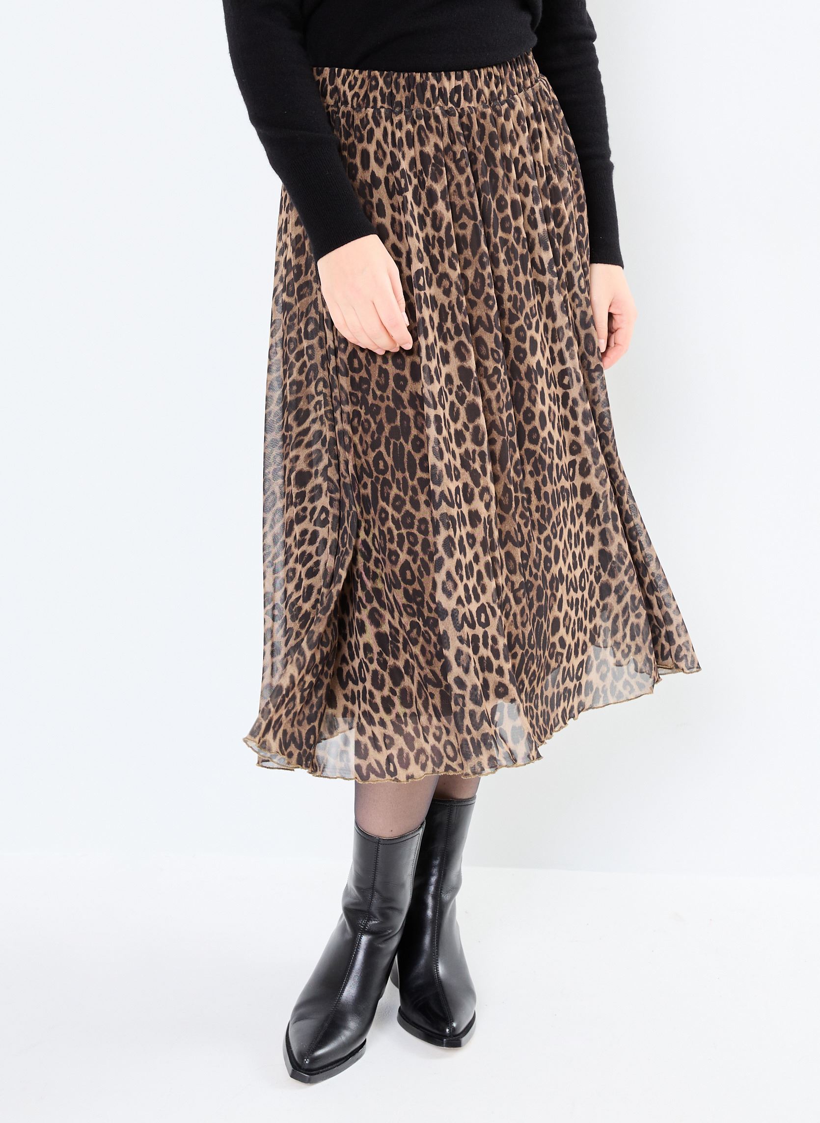 Jupes mi-longues NULEONA MESH SKIRT femme marron Nümph Jupes mi-longues NULEONA MESH SKIRT femme marron TIGER´S EYE