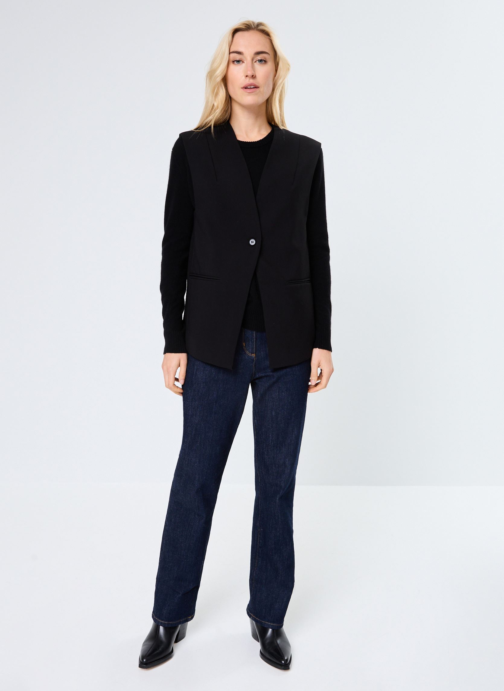 Vestes sans manches NUKATIE WAIST COAT femme noir Nümph Vestes sans manches NUKATIE WAIST COAT femme noir Caviar