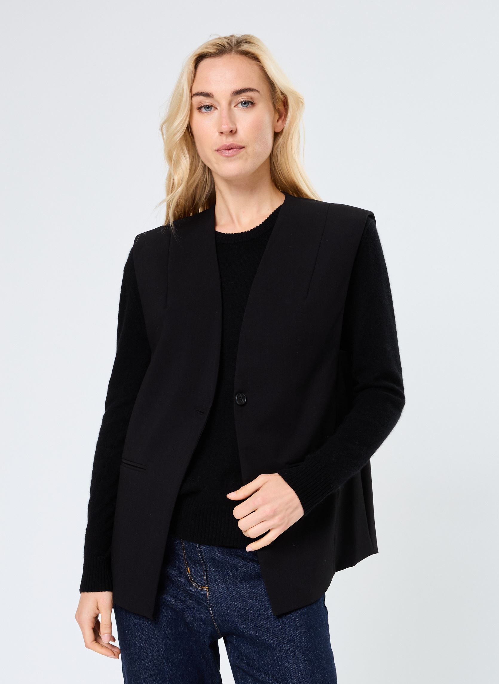 Vestes sans manches NUKATIE WAIST COAT femme noir Nümph Vestes sans manches NUKATIE WAIST COAT femme noir Caviar