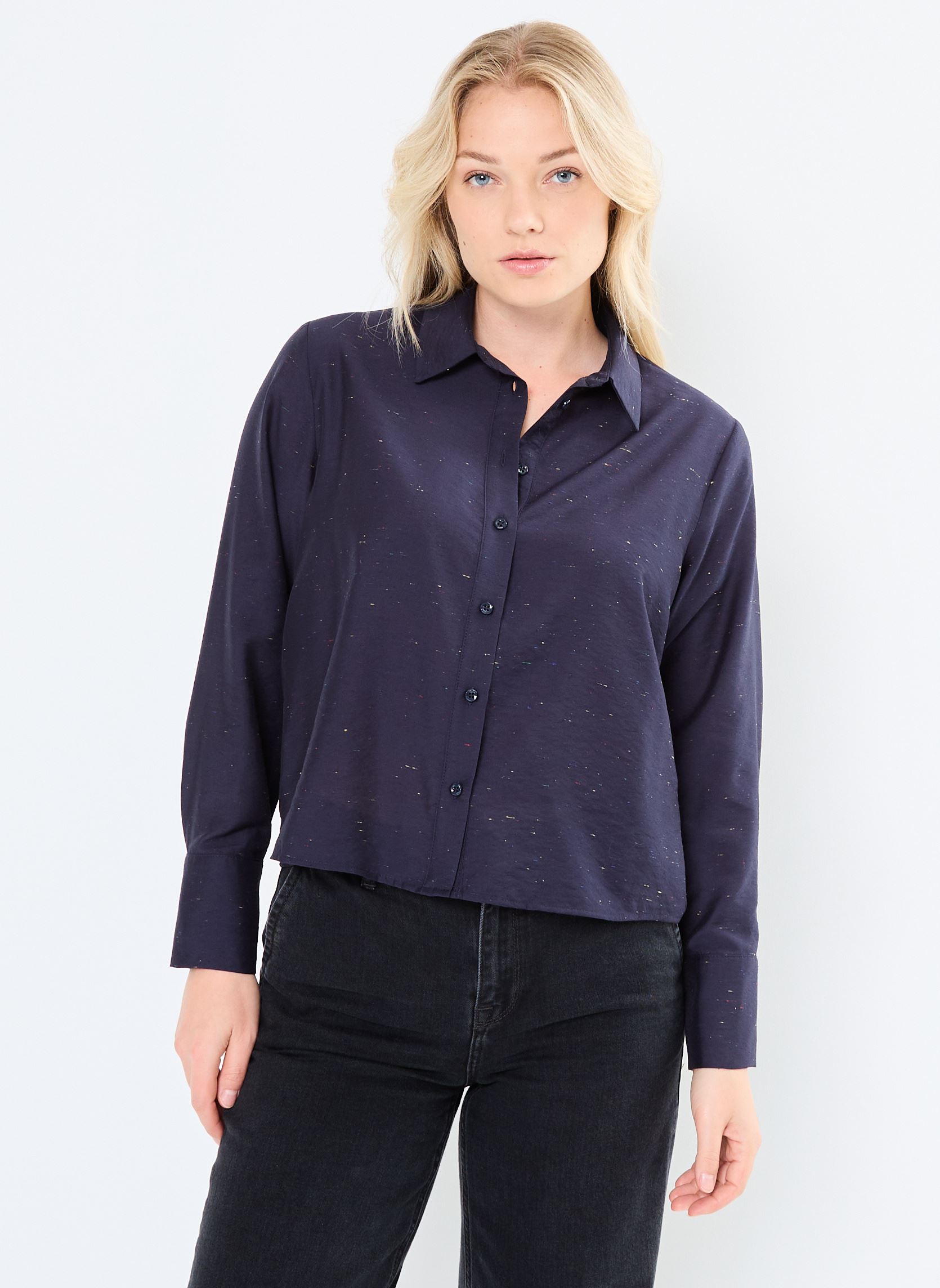 Lange mouw overhemden NUJONA SHIRT dames blauw Nümph Lange mouw overhemden NUJONA SHIRT dames blauw DARK SAPPHIRE