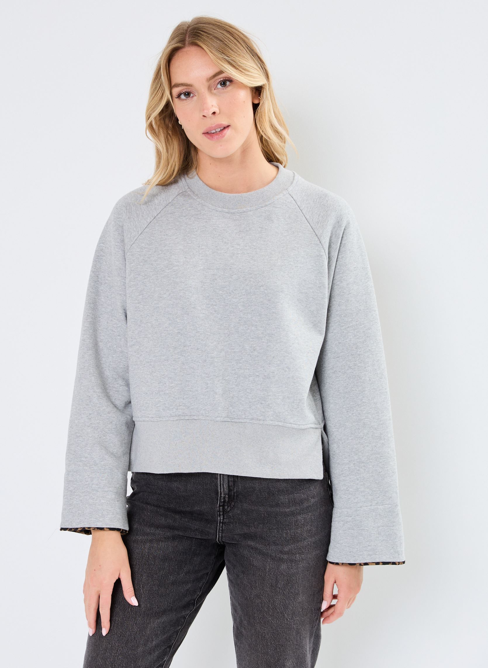 Sweater NUZARI SWEAT dames grijs Nümph Sweater NUZARI SWEAT dames grijs Medium Grey mel