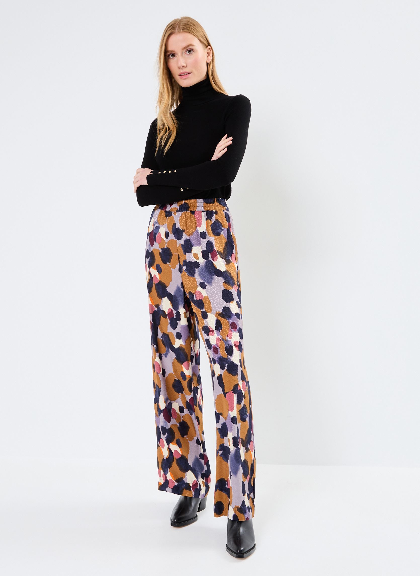 Pantaloni larghi NUGRIT PANTS donna multicolore Nümph Pantaloni larghi NUGRIT PANTS donna multicolore Dress Blues
