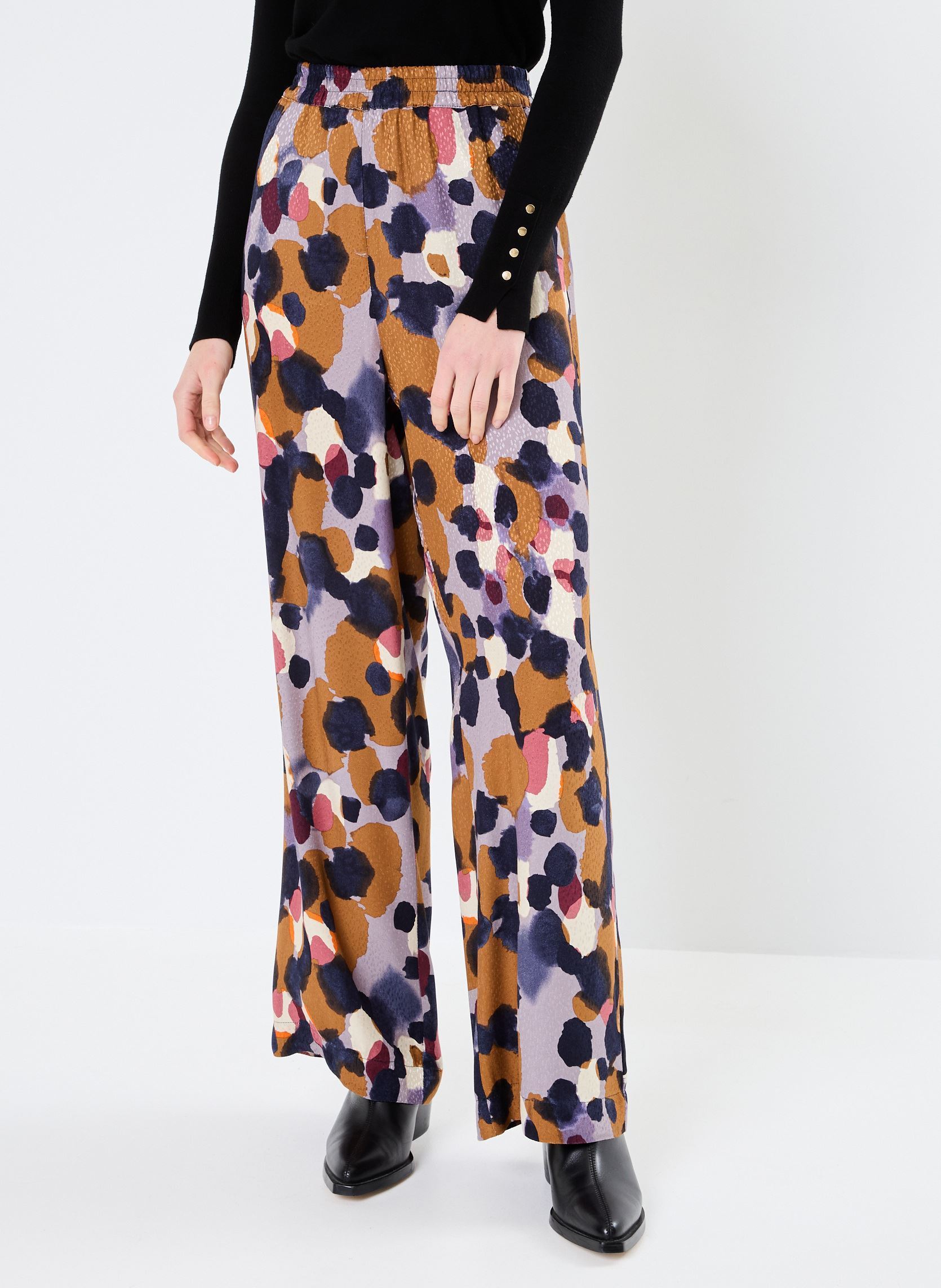 Pantaloni larghi NUGRIT PANTS donna multicolore Nümph Pantaloni larghi NUGRIT PANTS donna multicolore Dress Blues