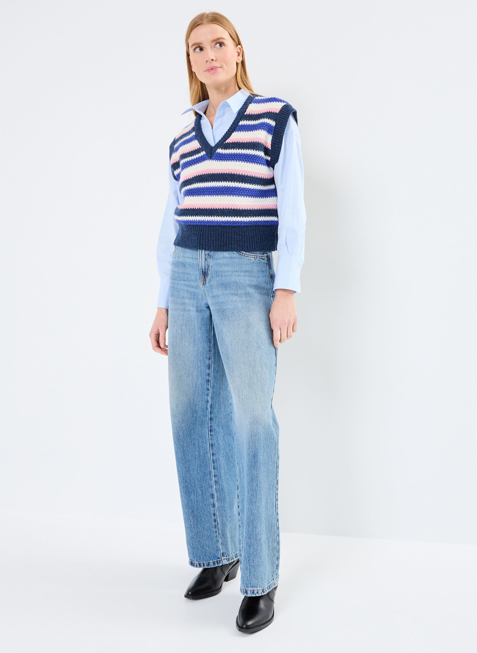 Pullover NUSHELBY VEST damen blau Nümph Pullover NUSHELBY VEST damen blau Dress Blues