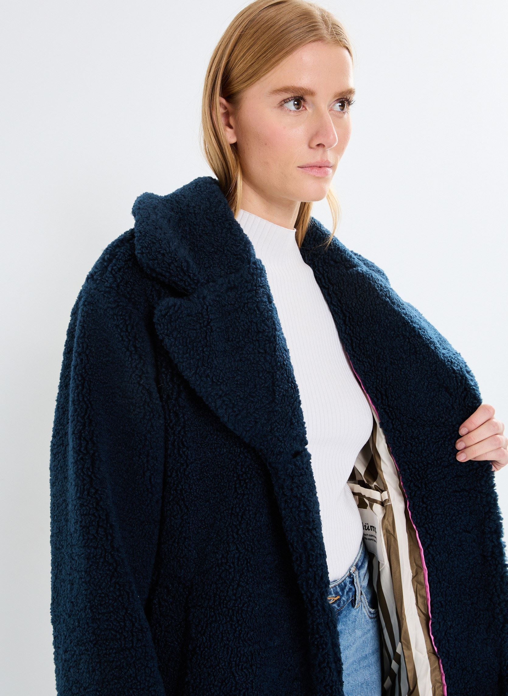 Manteaux NUCOWENNA COAT femme bleu Nümph Manteaux NUCOWENNA COAT femme bleu Dress Blues