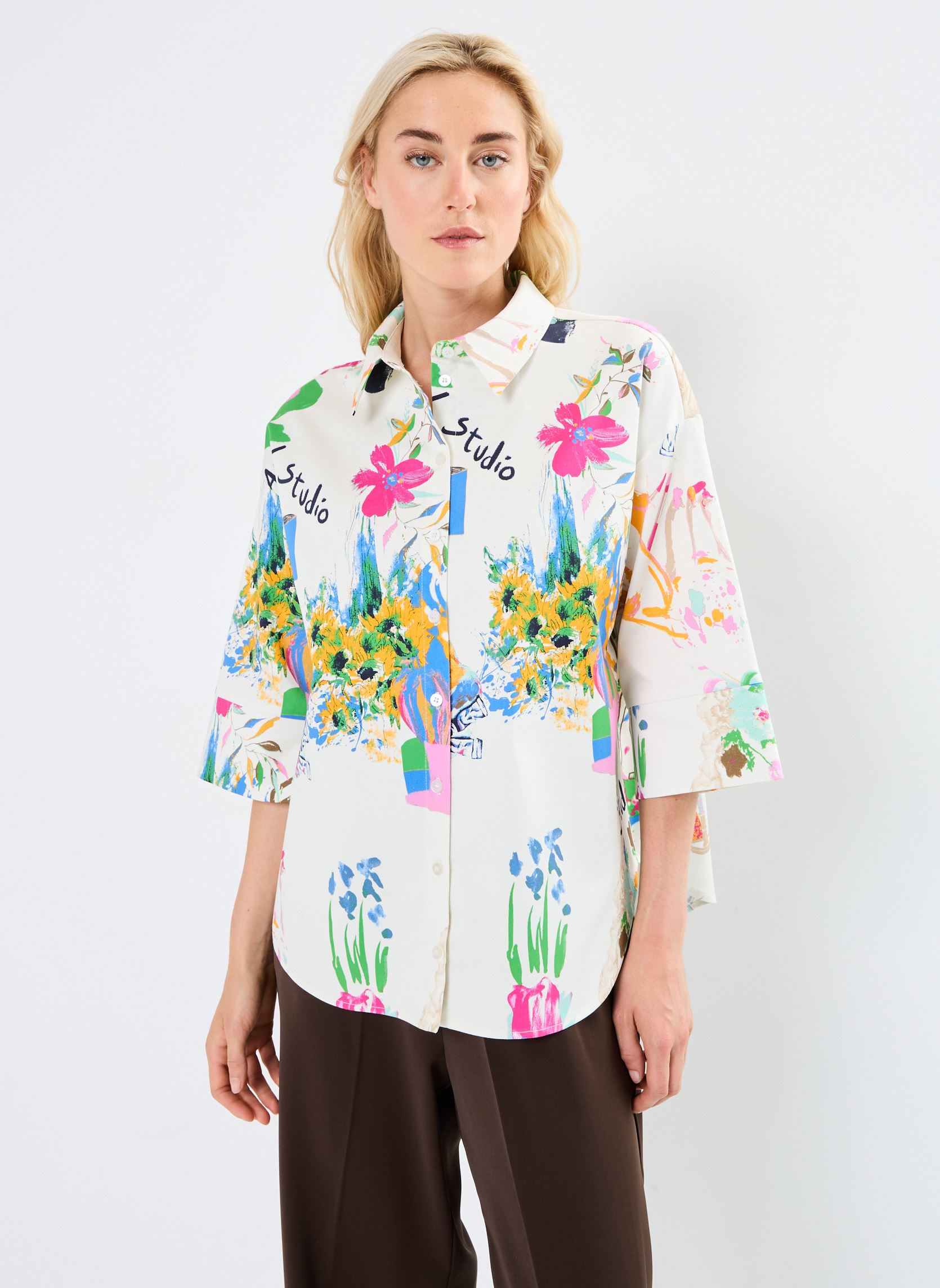 Korte mouw overhemden NUIDA SHIRT dames wit Nümph Korte mouw overhemden NUIDA SHIRT dames wit Pristine