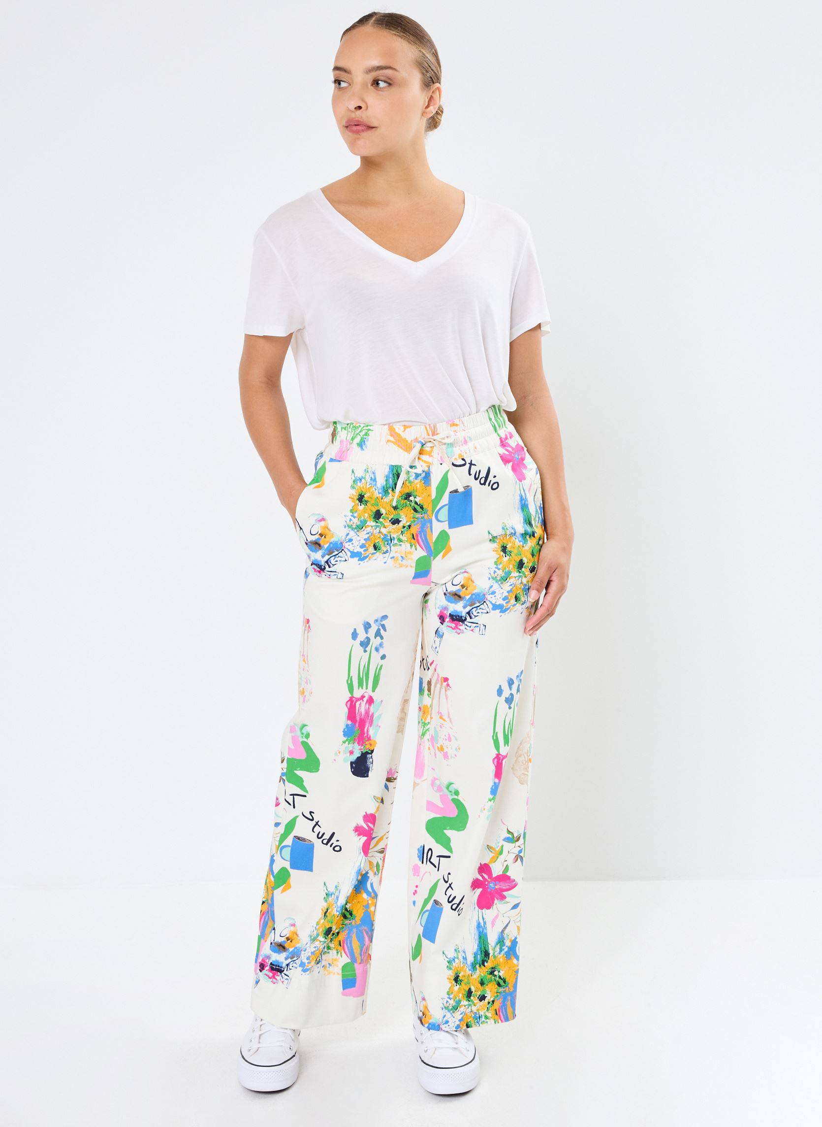 Pantalones anchos NUIDA PANTS mujer blanco Nümph Pantalones anchos NUIDA PANTS mujer blanco PRISTINE
