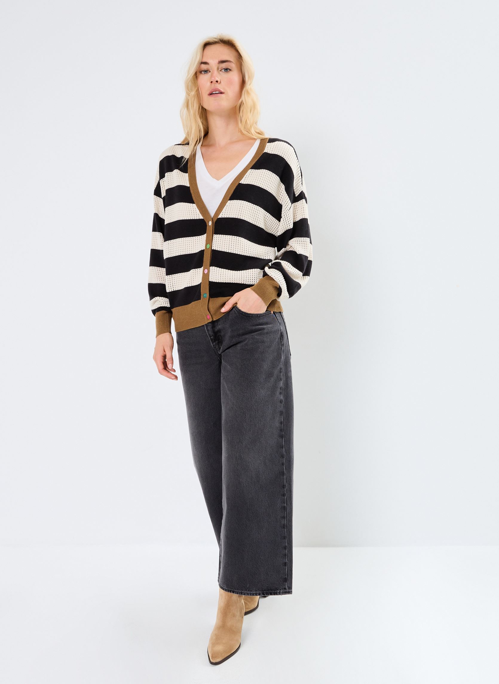 Chalecos NUDARLIS CARDIGAN mujer negro Nümph Chalecos NUDARLIS CARDIGAN mujer negro CAVIAR