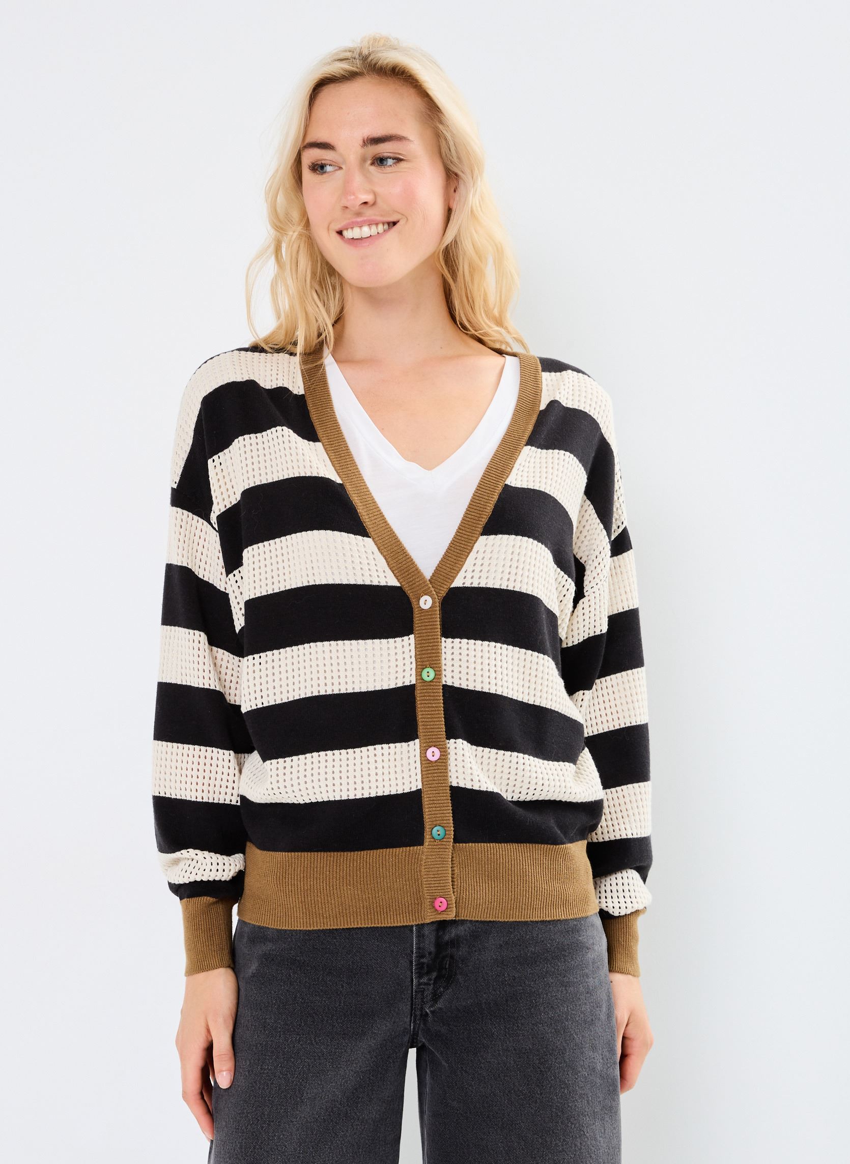 Chalecos NUDARLIS CARDIGAN mujer negro Nümph Chalecos NUDARLIS CARDIGAN mujer negro CAVIAR