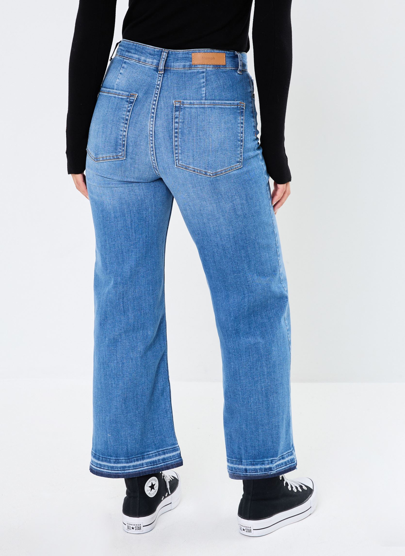 Vaqueros de corte recto NUPARIS JEANS TREND CROP- MID BLUE mujer azul Nümph Vaqueros de corte recto NUPARIS JEANS TREND CROP- MID BLUE mujer azul Medium Blue Denim