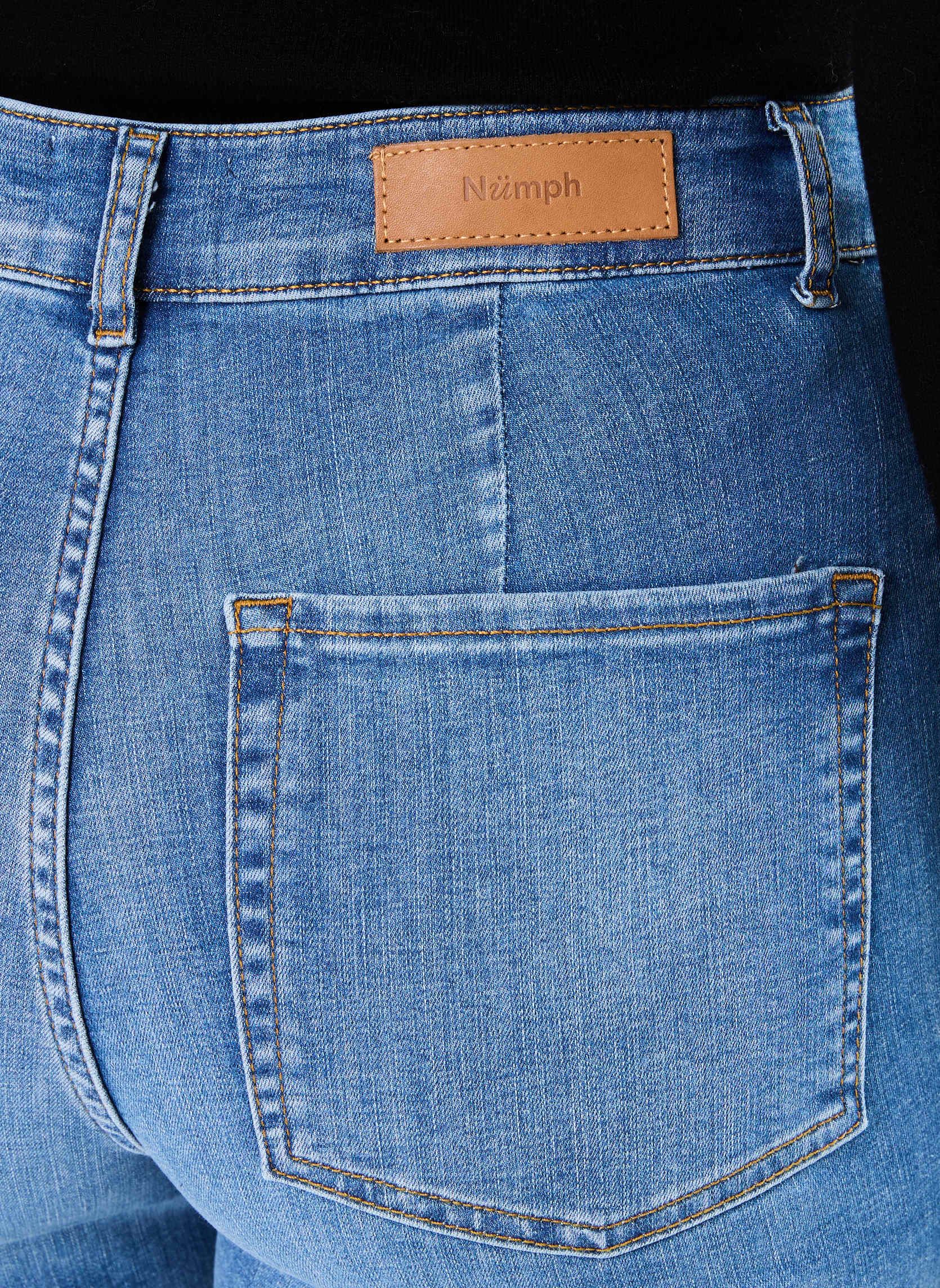 Vaqueros de corte recto NUPARIS JEANS TREND CROP- MID BLUE mujer azul Nümph Vaqueros de corte recto NUPARIS JEANS TREND CROP- MID BLUE mujer azul Medium Blue Denim