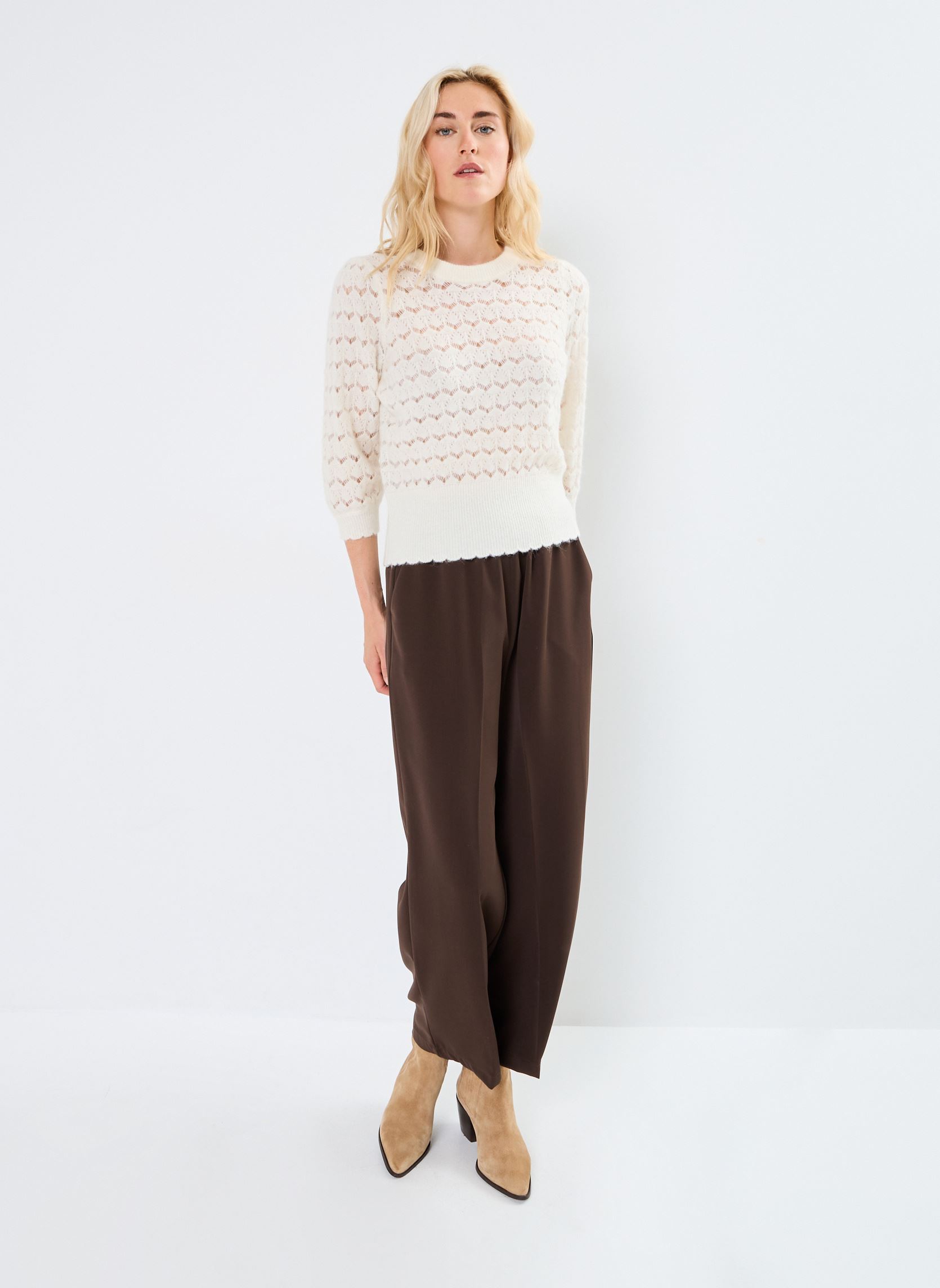 Pullover NURIETTA POINTELLE PULLOVER damen weiß Nümph Pullover NURIETTA POINTELLE PULLOVER damen weiß Cloud Dancer