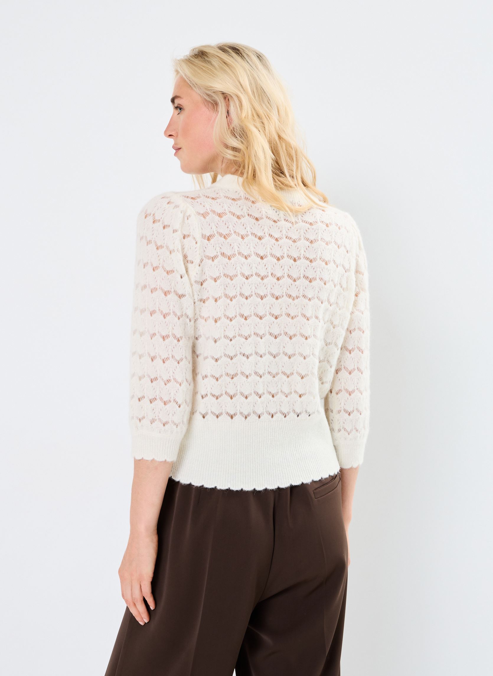 Pullover NURIETTA POINTELLE PULLOVER damen weiß Nümph Pullover NURIETTA POINTELLE PULLOVER damen weiß Cloud Dancer