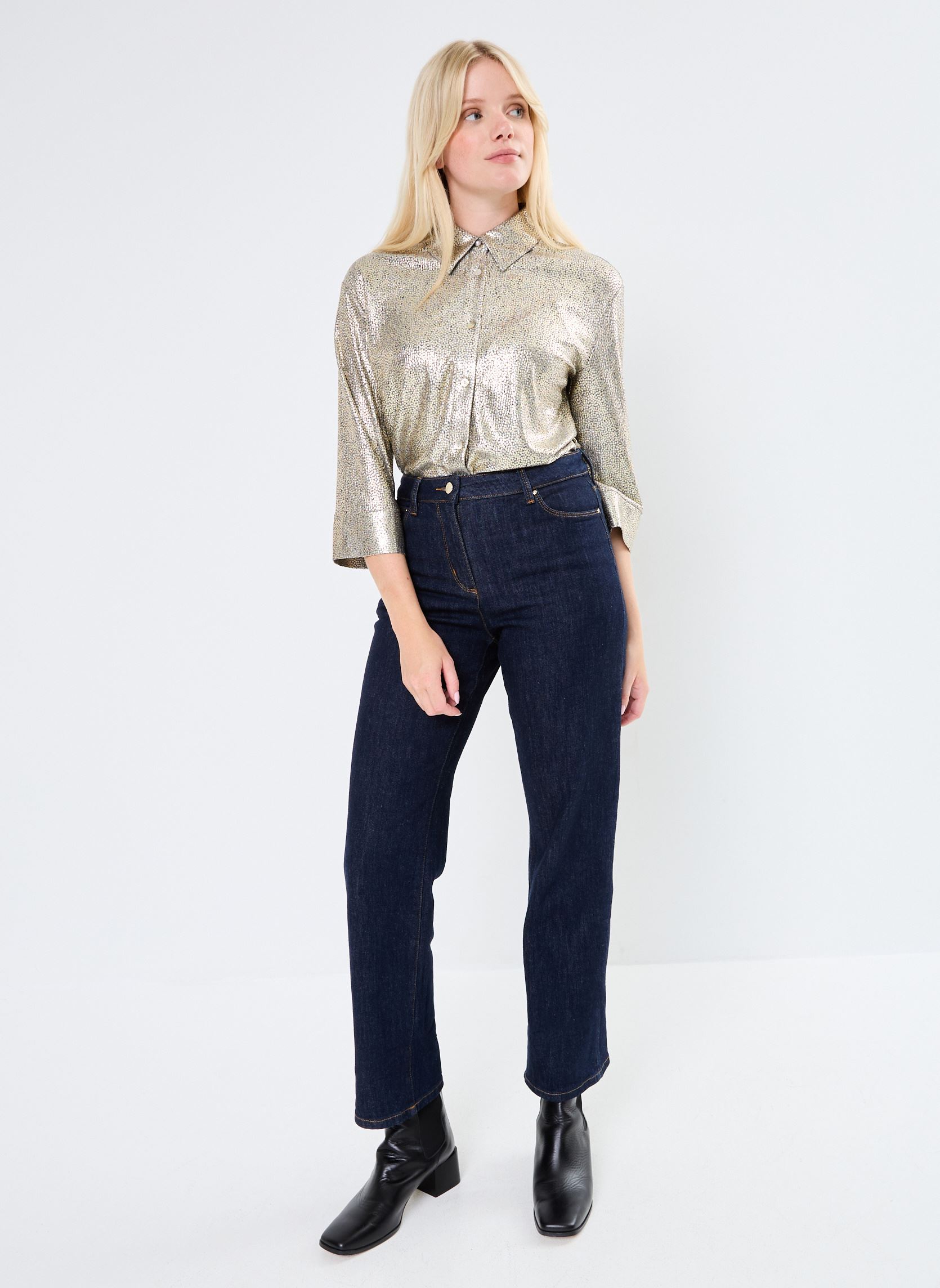 Chemises manches courtes NUIDUN SHIRT femme argent Nümph Chemises manches courtes NUIDUN SHIRT femme argent Silver