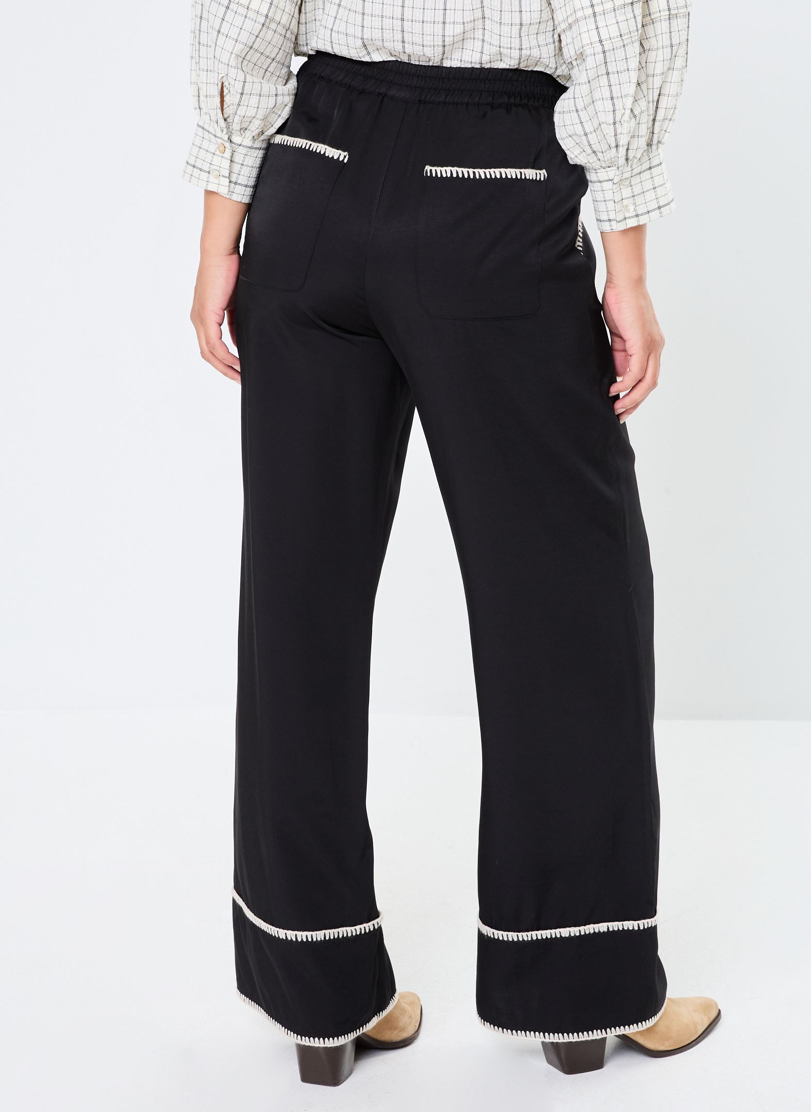 Weite Hosen NUDARBY PANTS damen schwarz Nümph Weite Hosen NUDARBY PANTS damen schwarz CAVIAR
