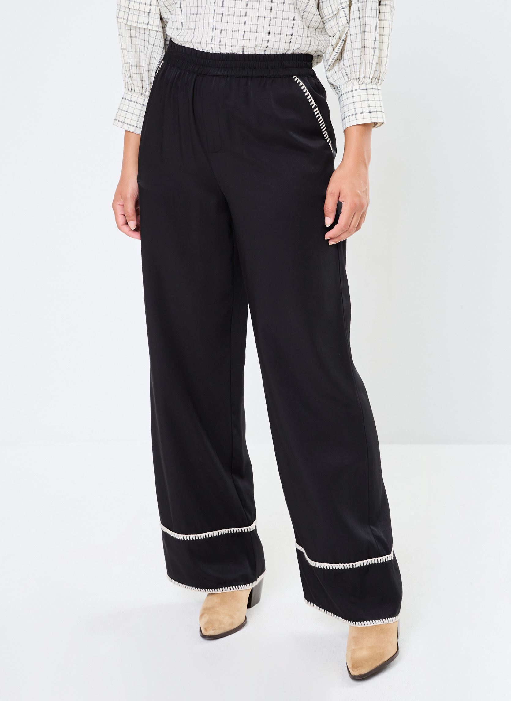 Weite Hosen NUDARBY PANTS damen schwarz Nümph Weite Hosen NUDARBY PANTS damen schwarz CAVIAR