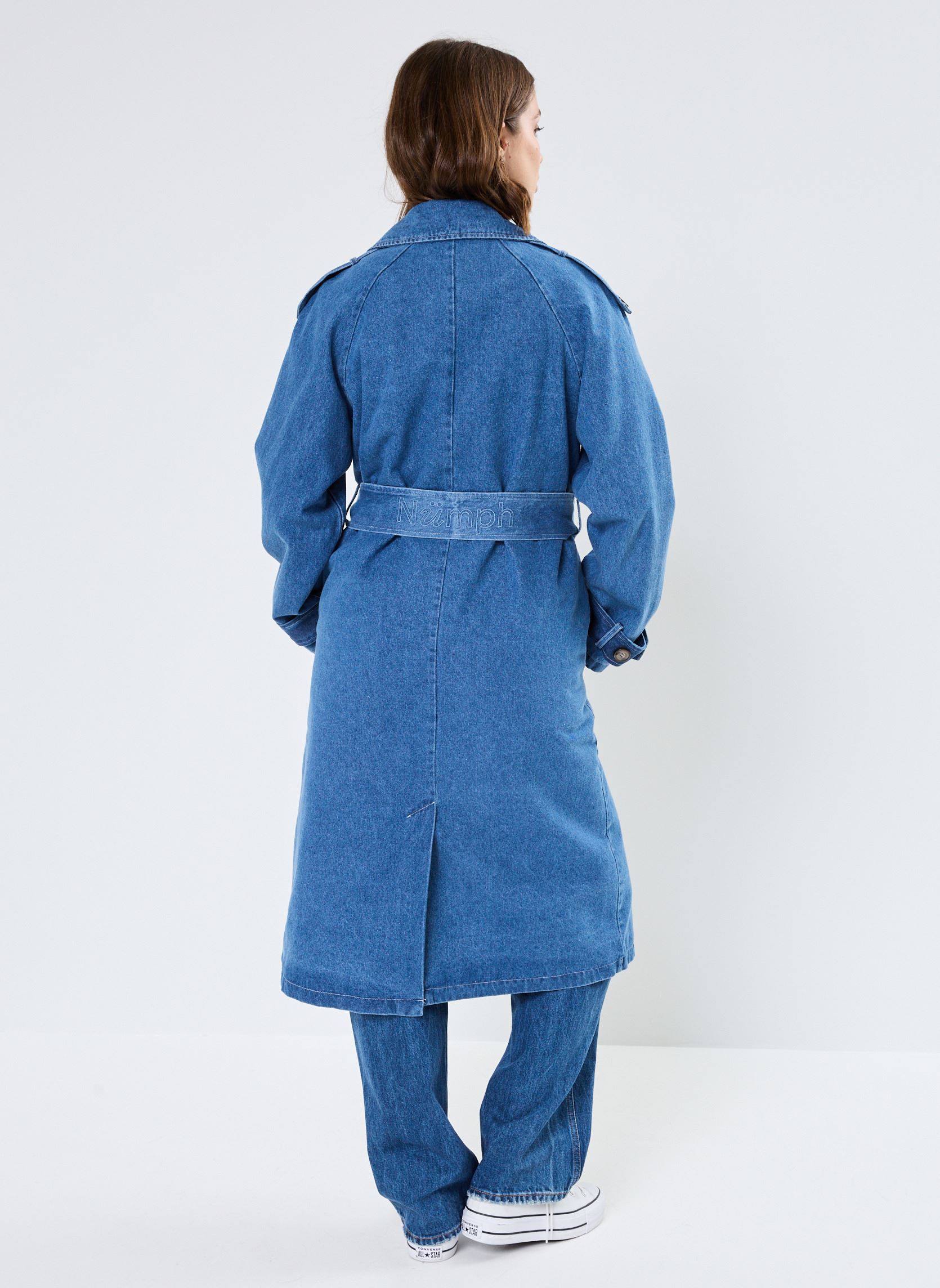 Manteaux NUDEMINA COAT femme bleu Nümph Manteaux NUDEMINA COAT femme bleu Medium Blue Denim