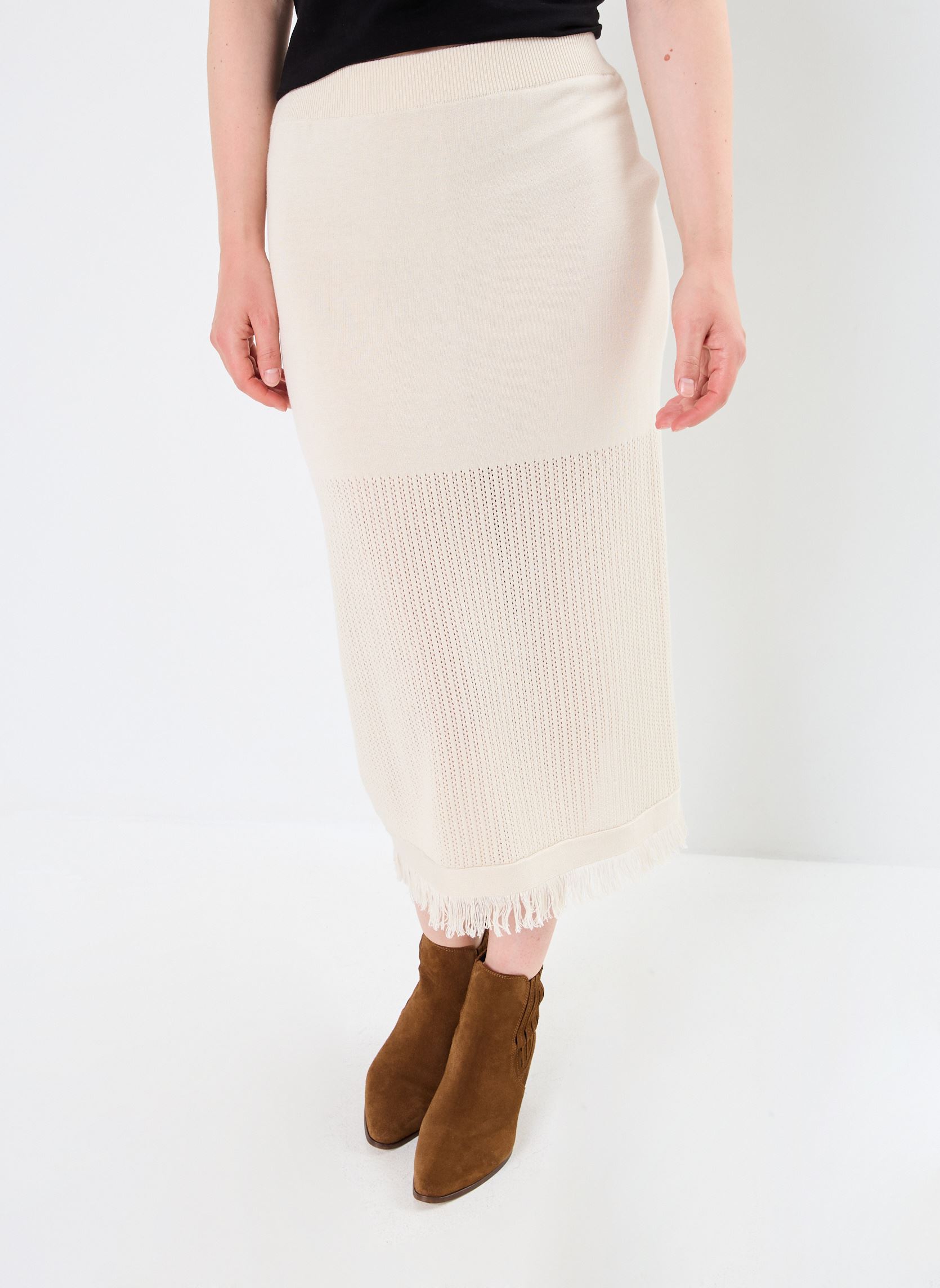 Jupe Crayon Midi Beige Zara Taille S – Droite, Fente, Travail Ou Décontracté