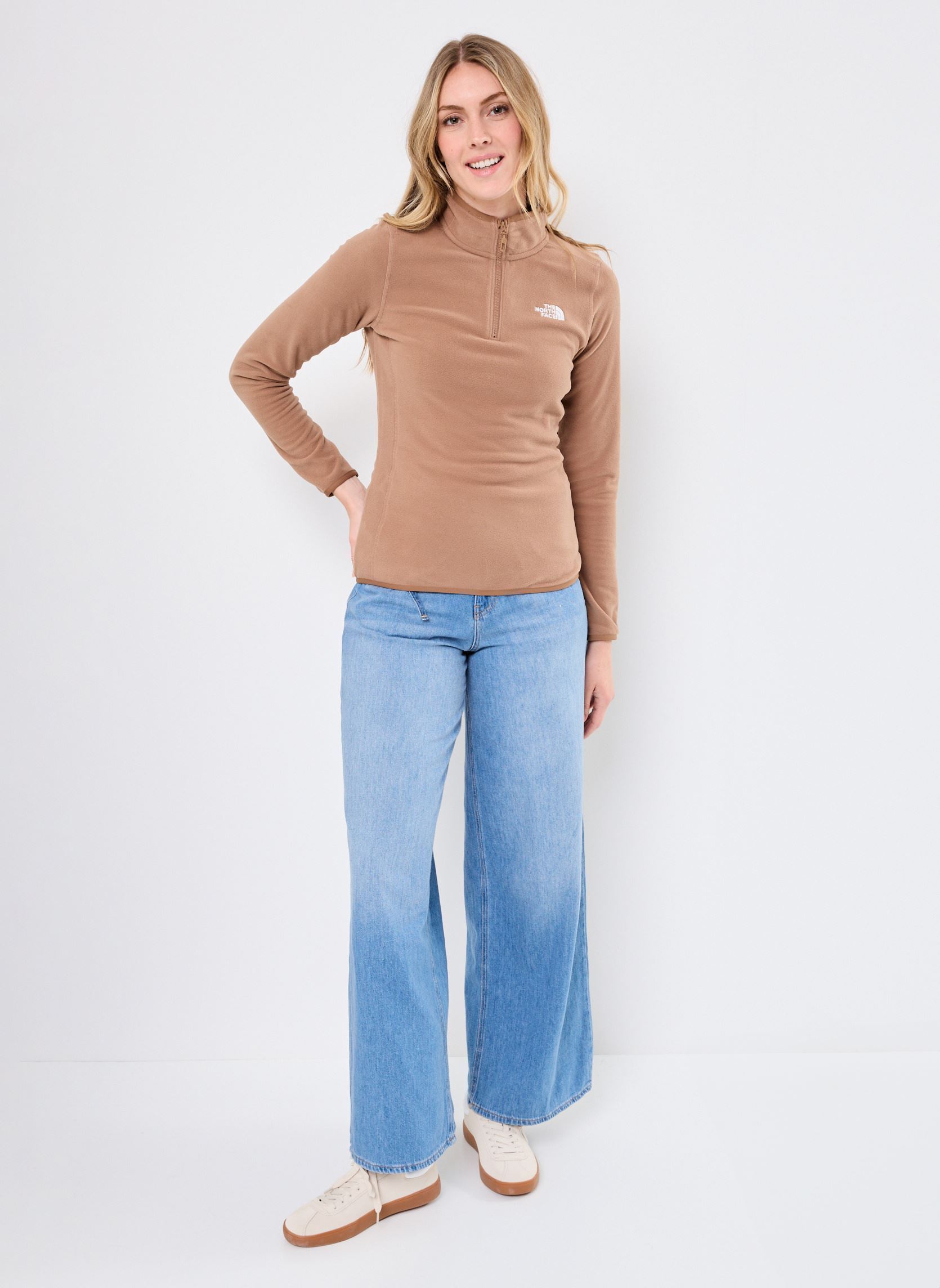 Vestes polaires W 100 Glacier 1/4 Zip - EU Glacier femme marron The North Face Vestes polaires W 100 Glacier 1/4 Zip - EU Glacier femme marron LATTE
