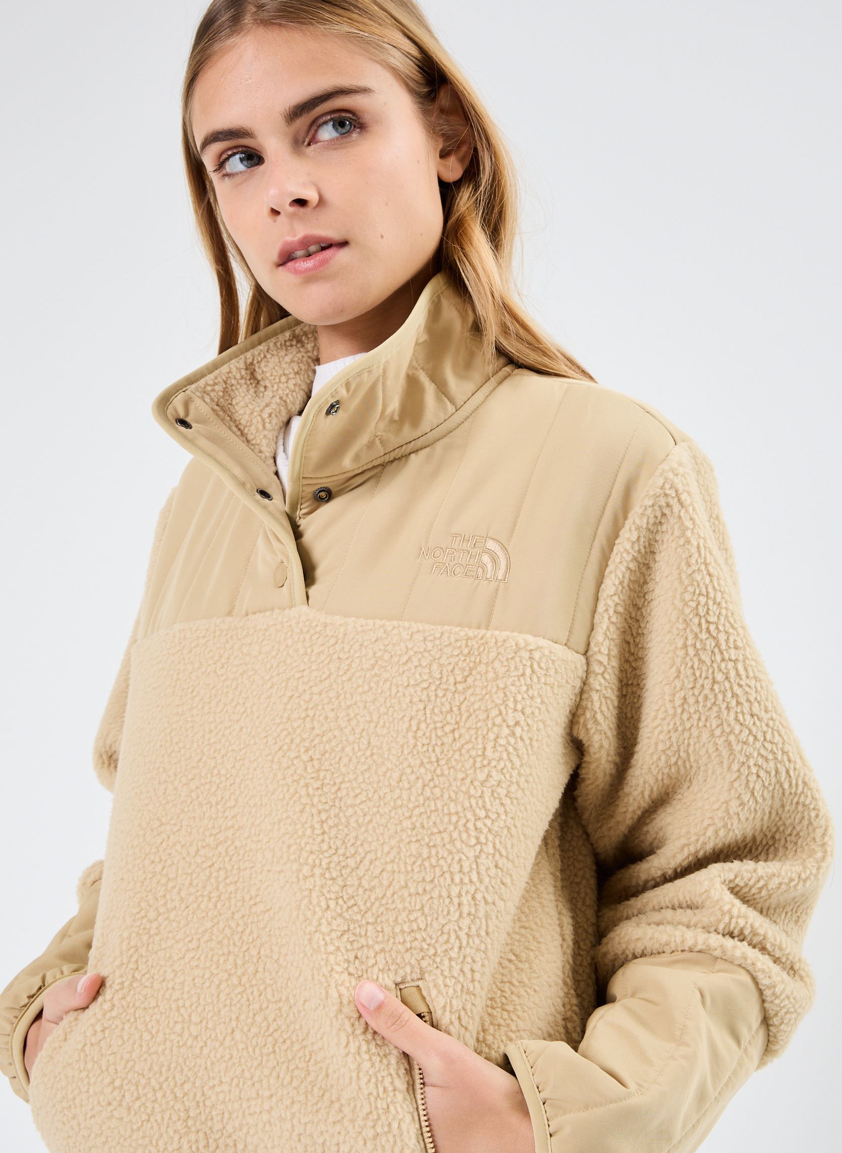 Vestes W Cragmont Fleece 1/4 Snap femme vert The North Face Vestes W Cragmont Fleece 1/4 Snap femme vert KHAKI STONE