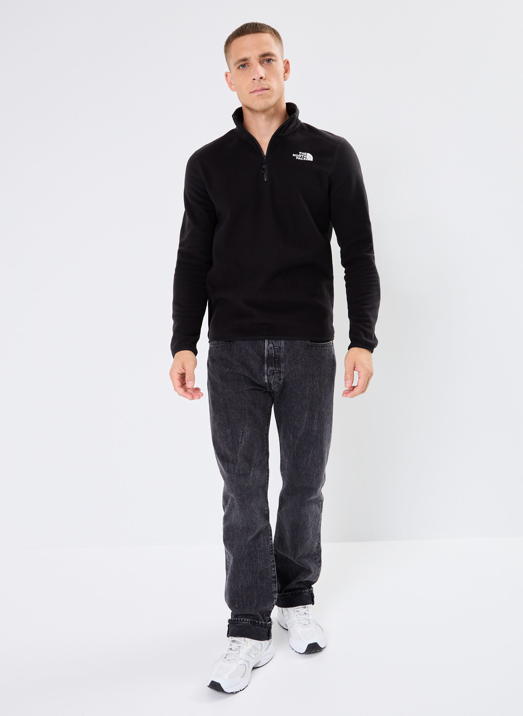 Pile M 100 Glacier 1/4 Zip - Glacier uomo nero The North Face Pile M 100 Glacier 1/4 Zip - Glacier uomo nero TNF BLACK
