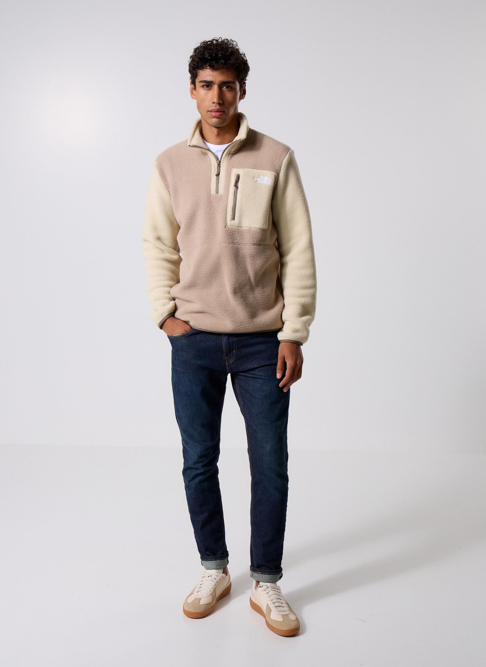 Vestes polaires M Yumiori 1/4 Zip homme beige The North Face Vestes polaires M Yumiori 1/4 Zip homme beige MUSHROOM GREY/GRAVEL/MO