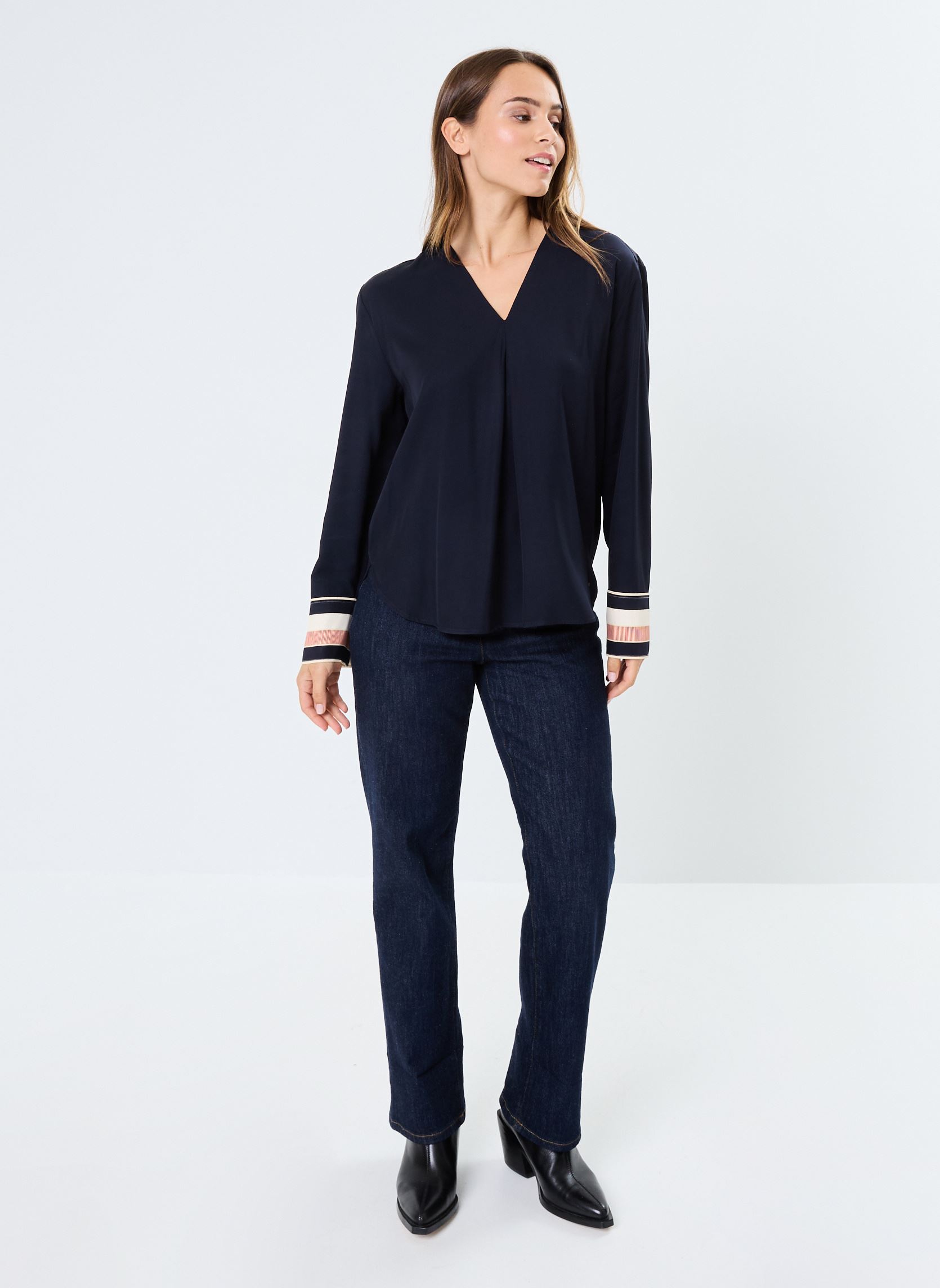 Blouses Global Stp Viscose R WW0WW43067 femme bleu Tommy Hilfiger Blouses Global Stp Viscose R WW0WW43067 femme bleu BLUE