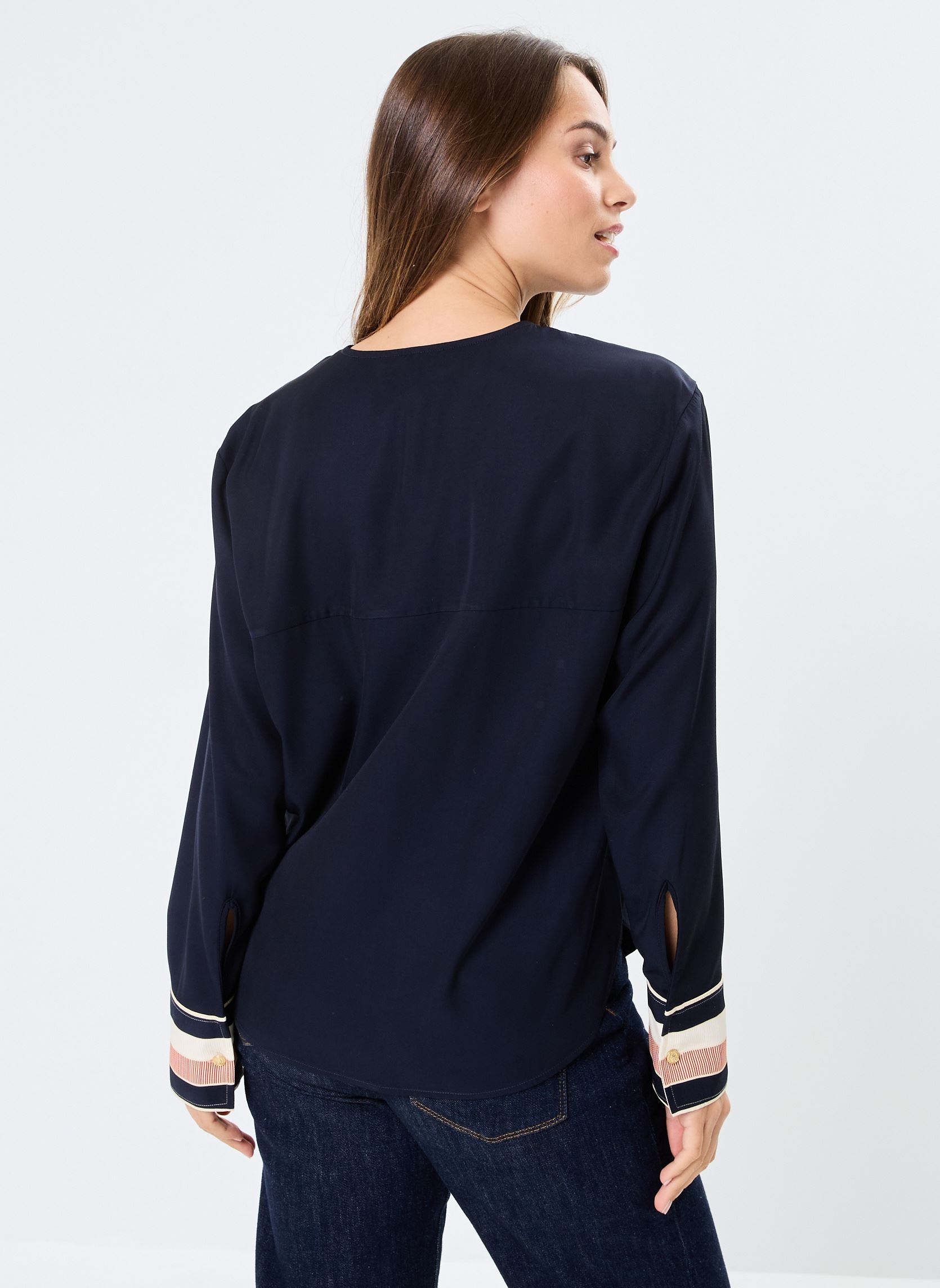 Blouses Global Stp Viscose R WW0WW43067 femme bleu Tommy Hilfiger Blouses Global Stp Viscose R WW0WW43067 femme bleu BLUE