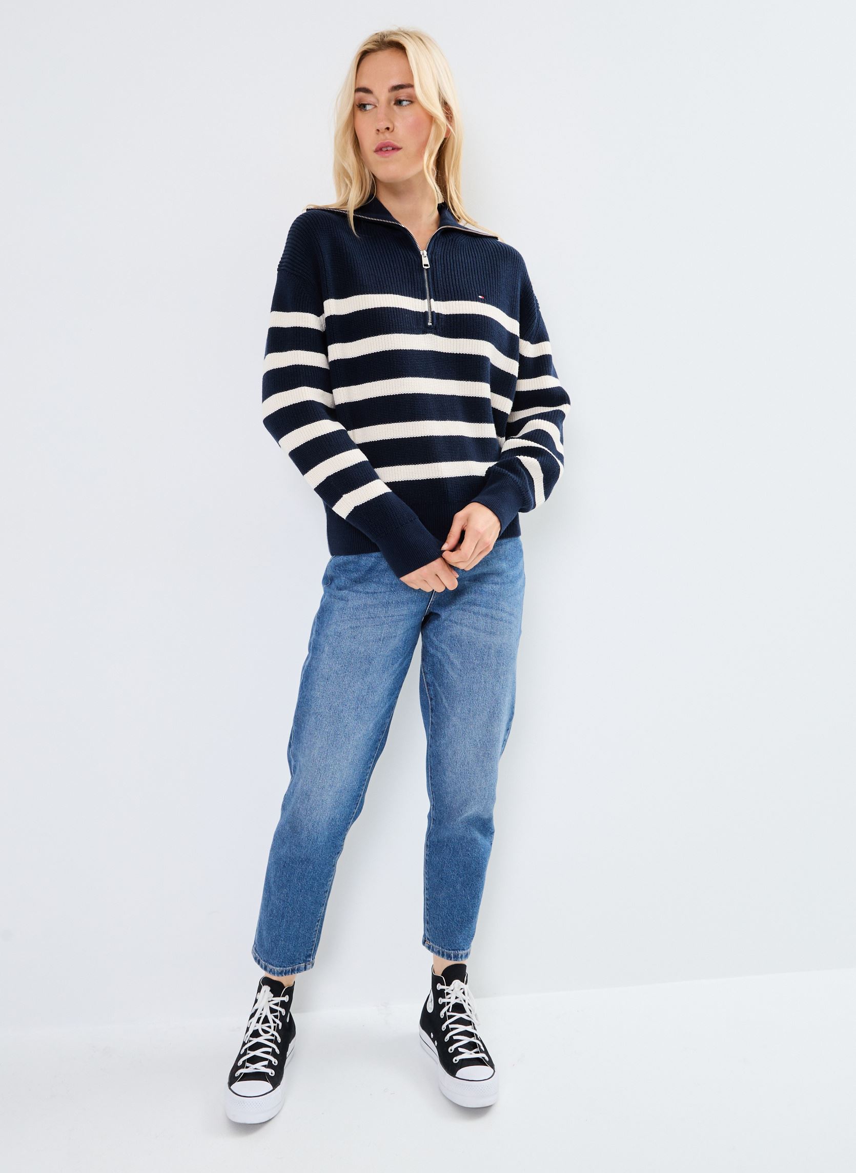 Pullover Co Cardi Stitch 1/2 WW0WW42141 damen blau Tommy Hilfiger Pullover Co Cardi Stitch 1/2 WW0WW42141 damen blau BLUE