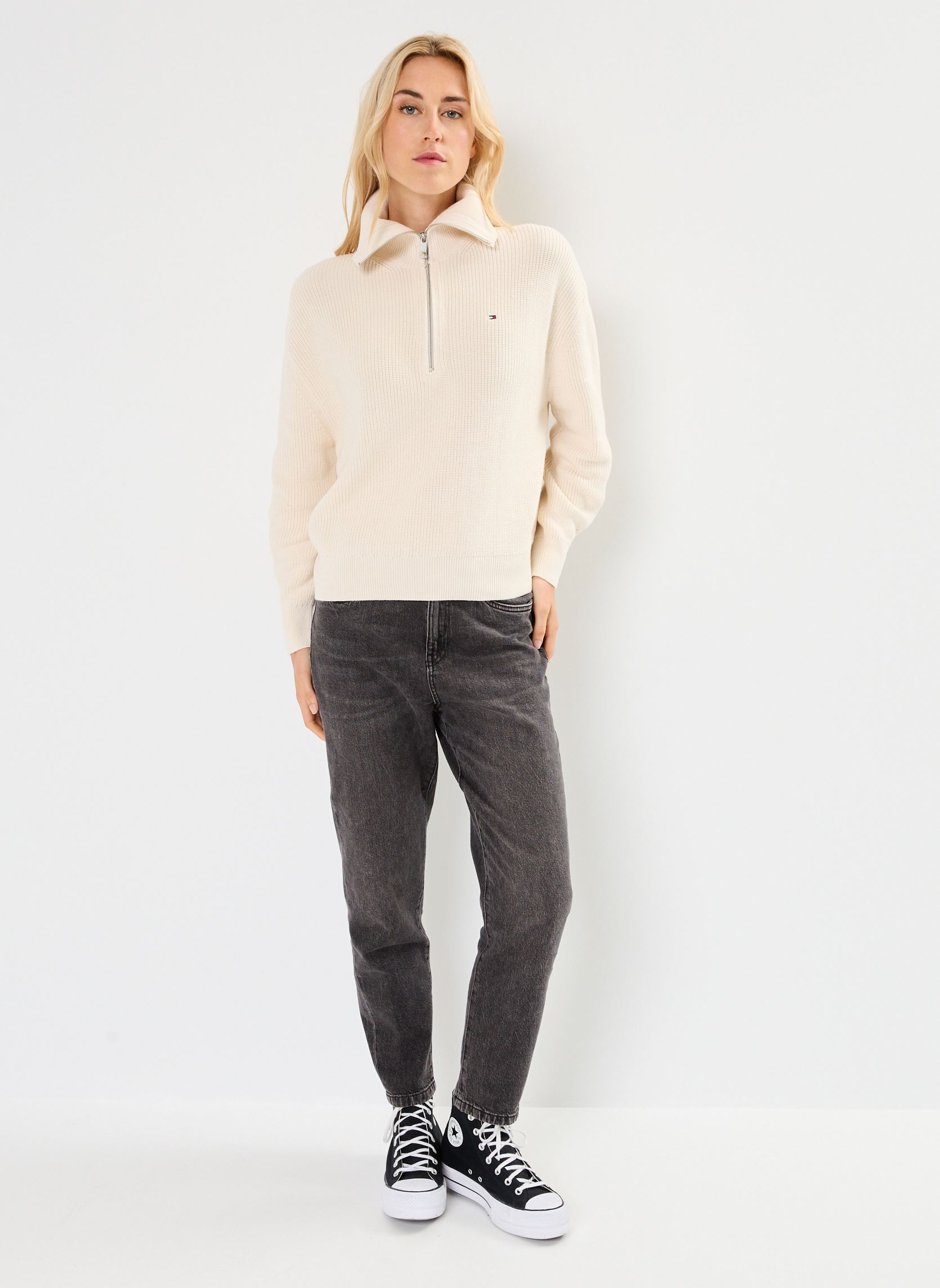 Pullover Co Cardi Stitch 1/2 WW0WW42141 damen weiß Tommy Hilfiger Pullover Co Cardi Stitch 1/2 WW0WW42141 damen weiß YELLOW