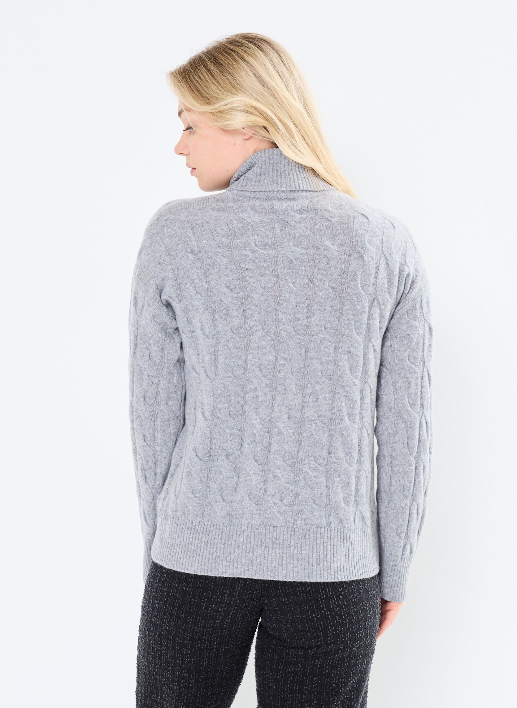 Pulls Soft Wool Cable Roll WW0WW43102 femme gris Tommy Hilfiger Pulls Soft Wool Cable Roll WW0WW43102 femme gris GREY