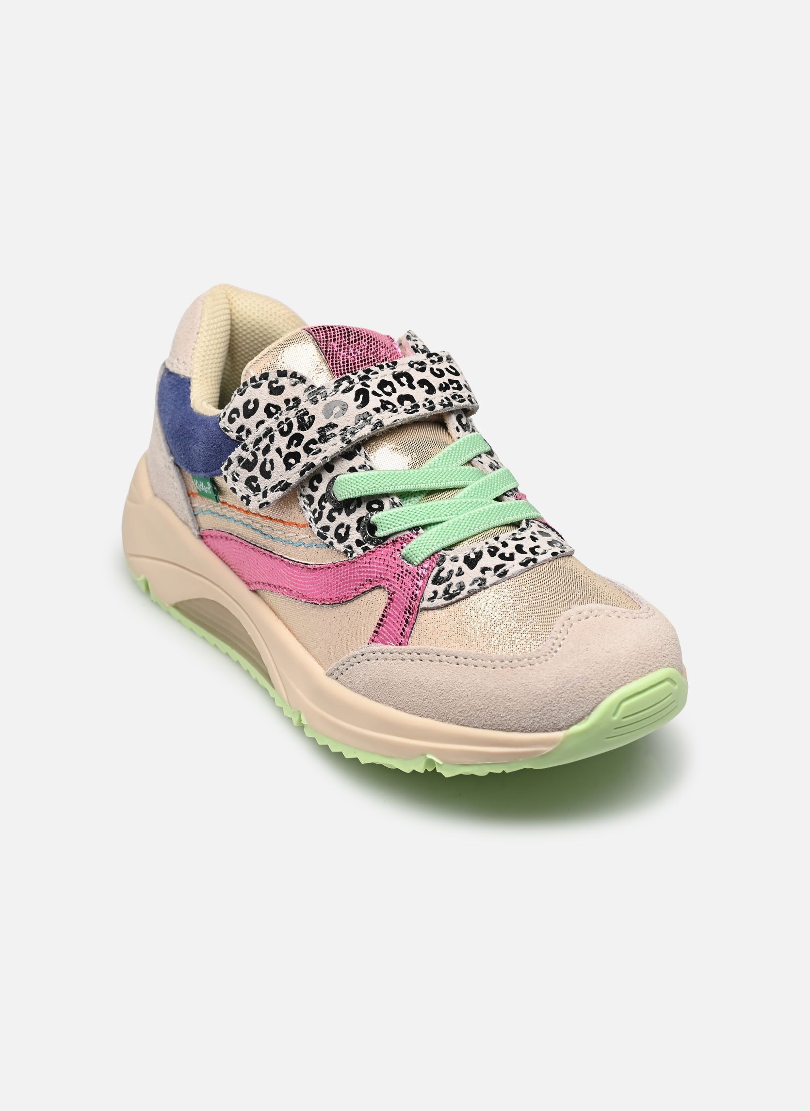 Baskets enfant Kickers BASKET RUNRUN MULTICO LEOPARD